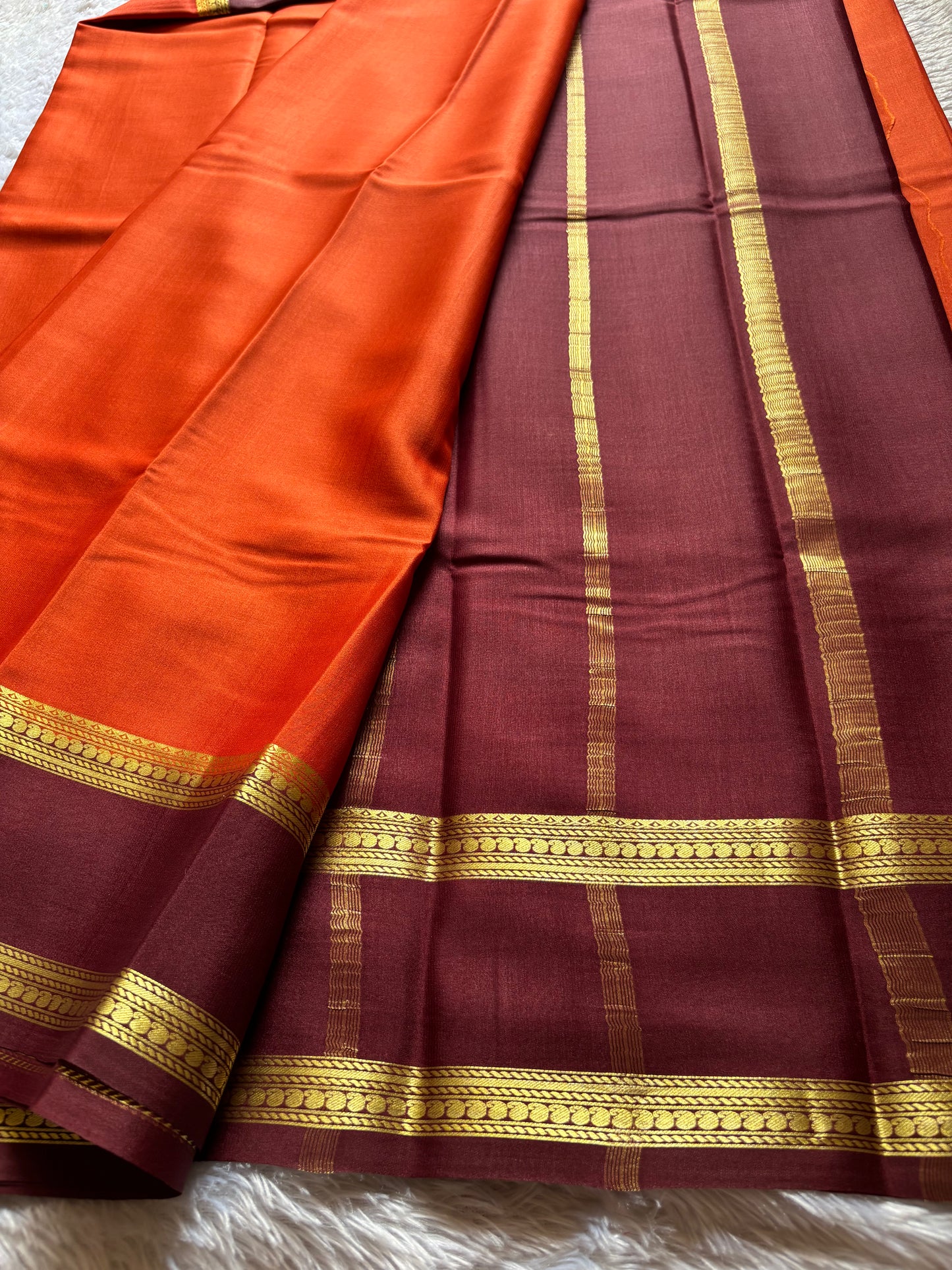 Malathi (2D) : Rust orange-chocolate brown