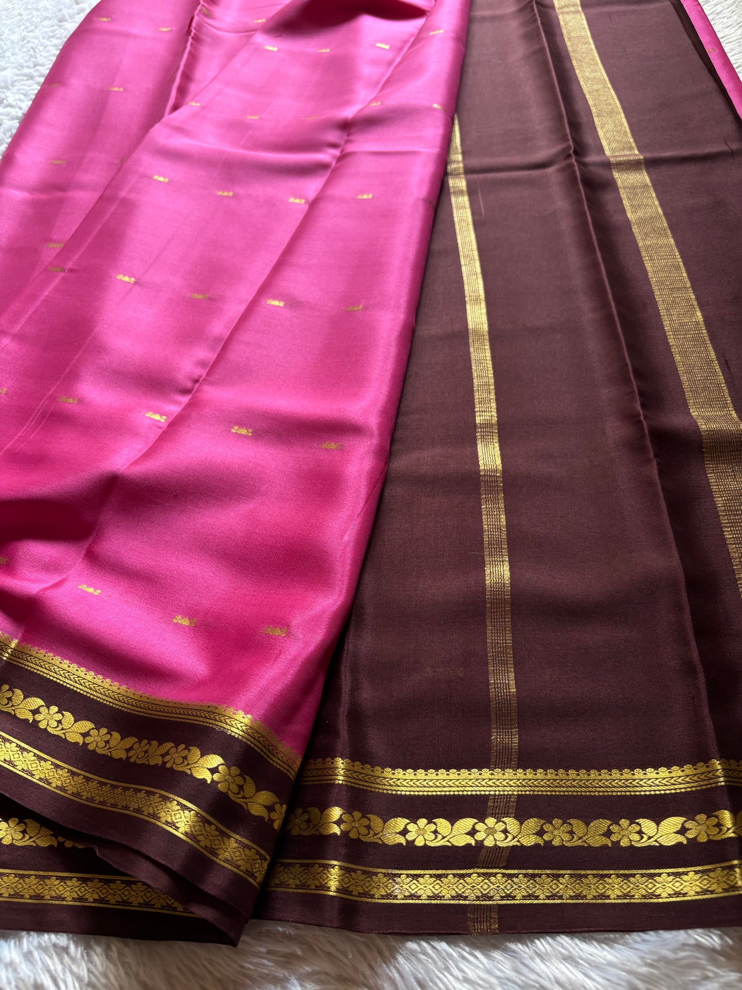 Anjali (2D) : Magenta pink-chocolate brown