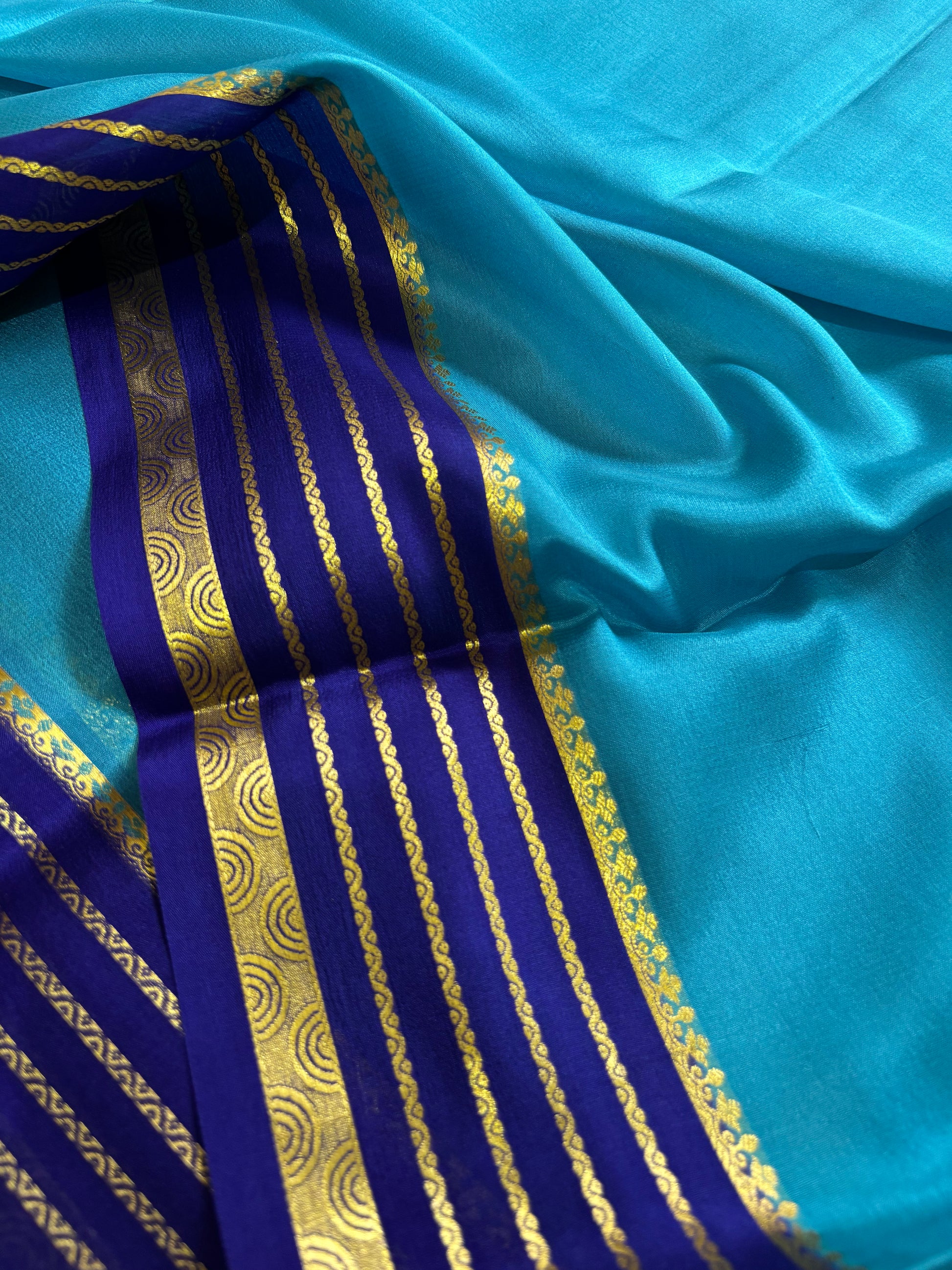 Rashmi (2D) : Ananda blue-dark blue – Nalmè Saree Studio