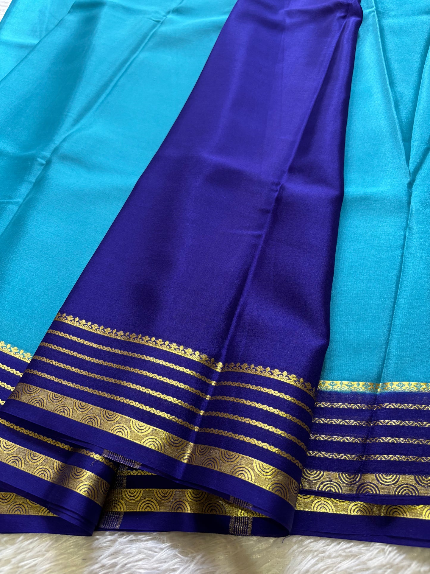 Rashmi (2D) : Ananda blue-dark blue – Nalmè Saree Studio