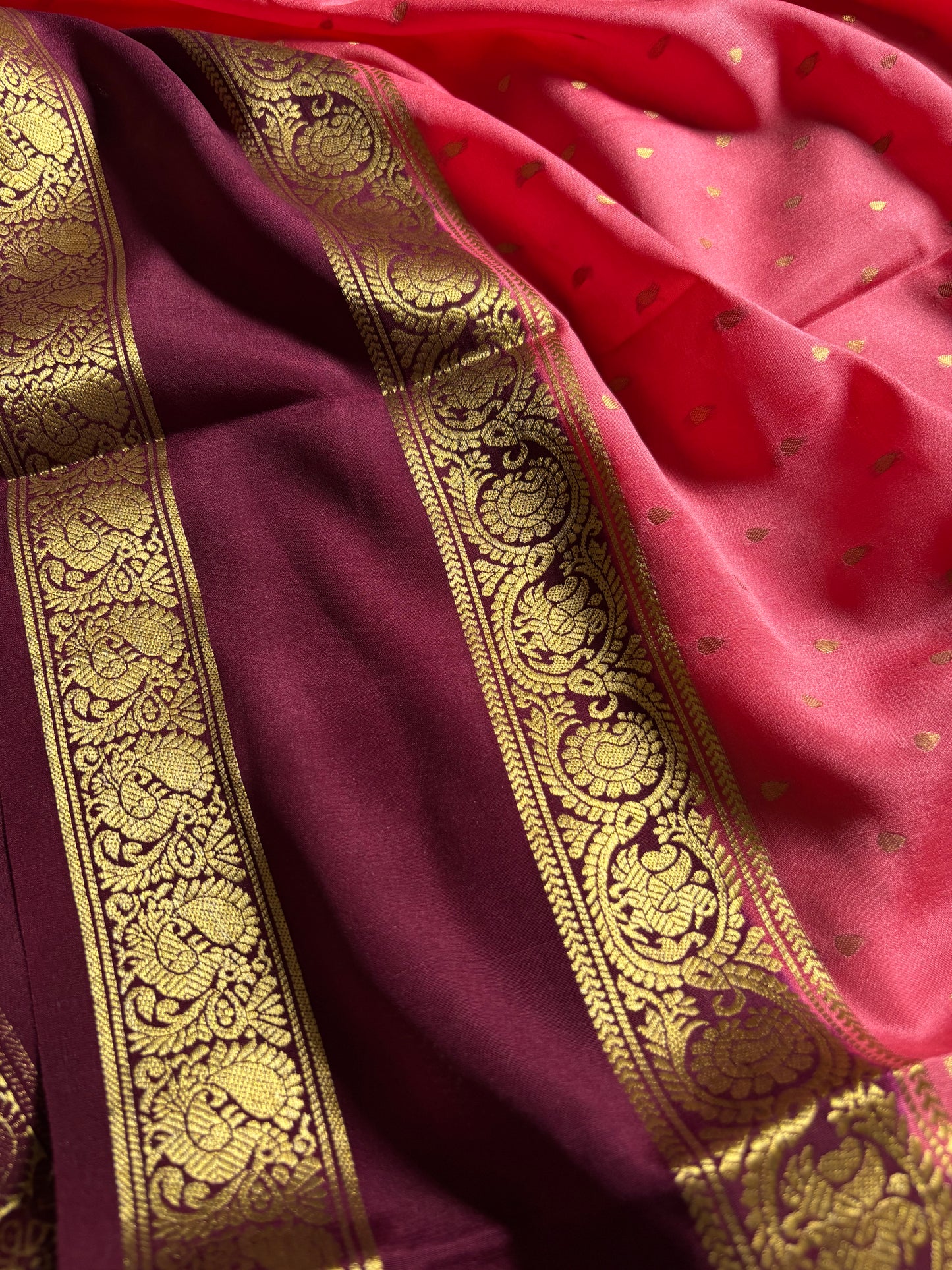 Varshini (2D) : Peach pink-maroon