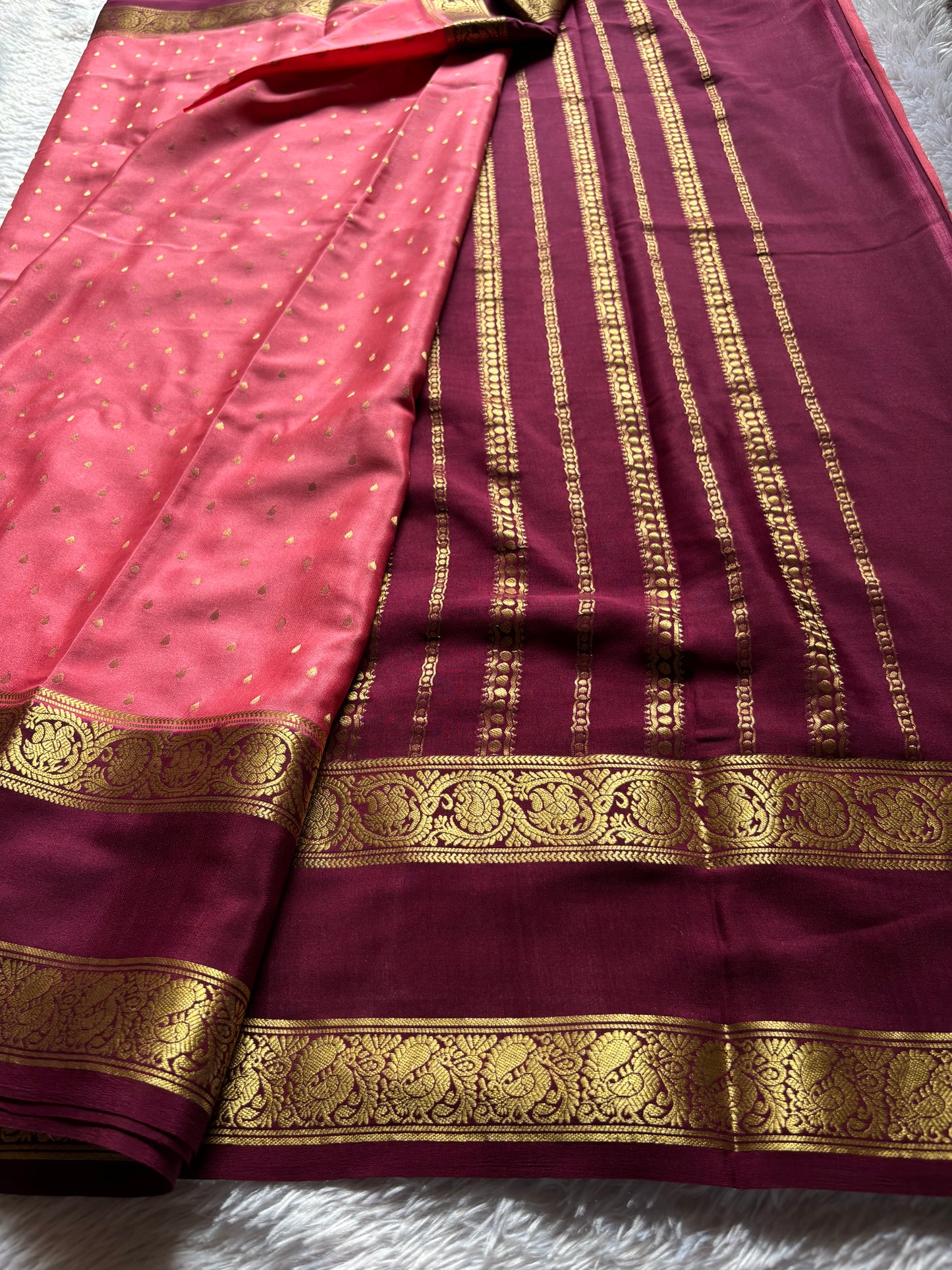 Varshini (2D) : Peach pink-maroon