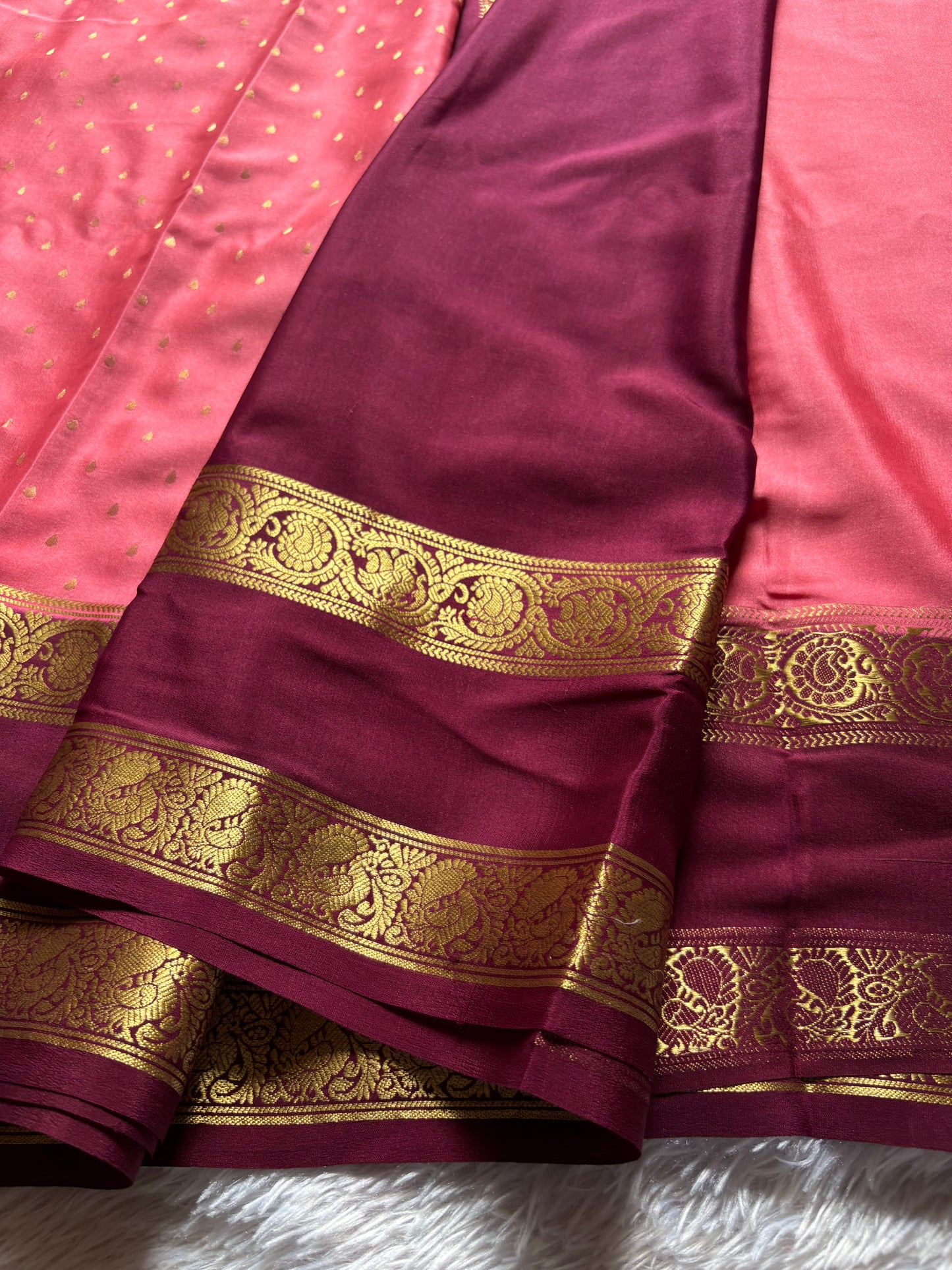 Varshini (2D) : Peach pink-maroon