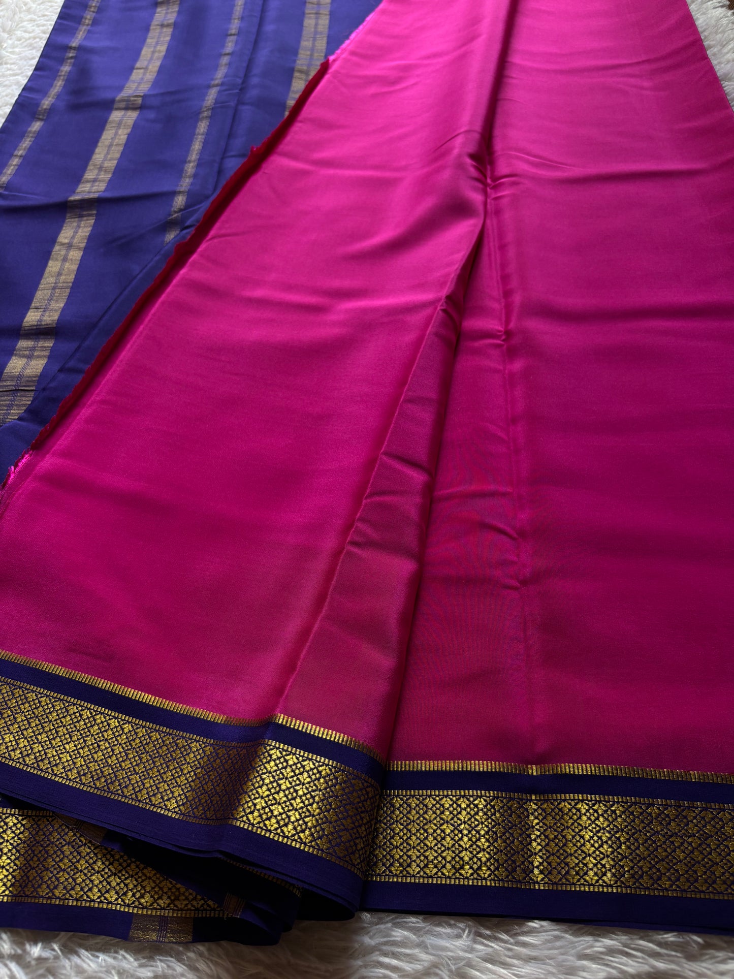 Sampoorna (2D) : Rani pink-dark blue