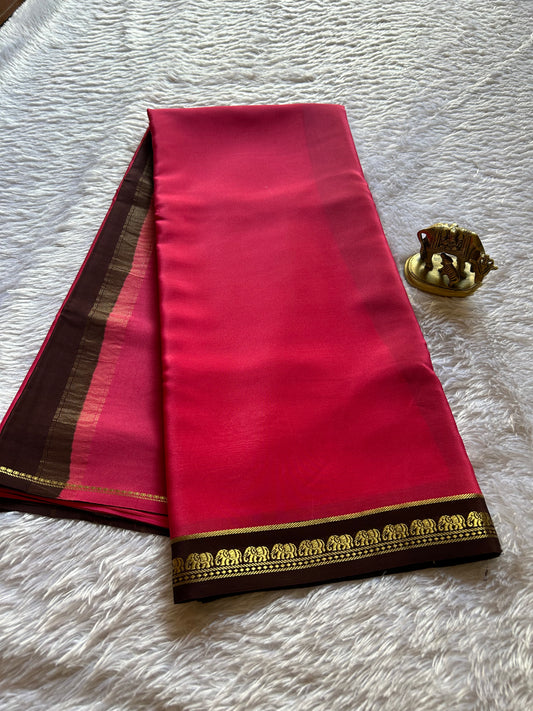 Gowri (2D) : Hot pink-chocolate brown