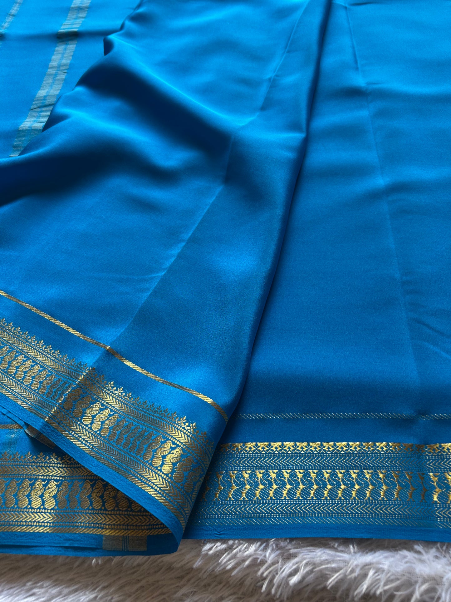 Mayuri : Solid Ananda blue – Nalmè Saree Studio