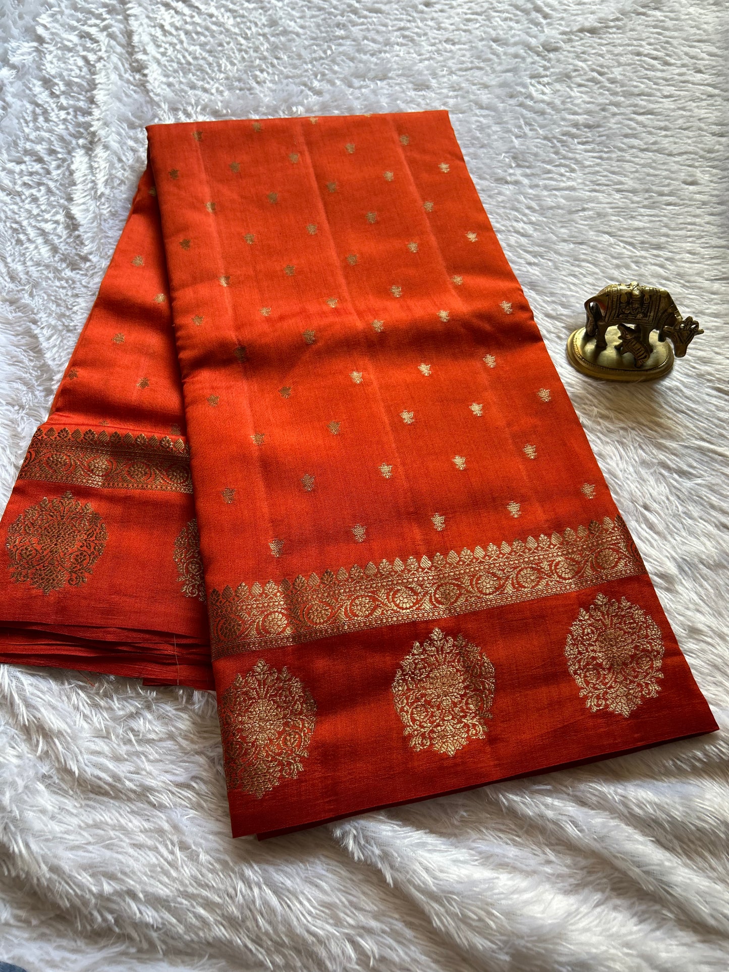 Banarasi Chiniya : Solid Orange