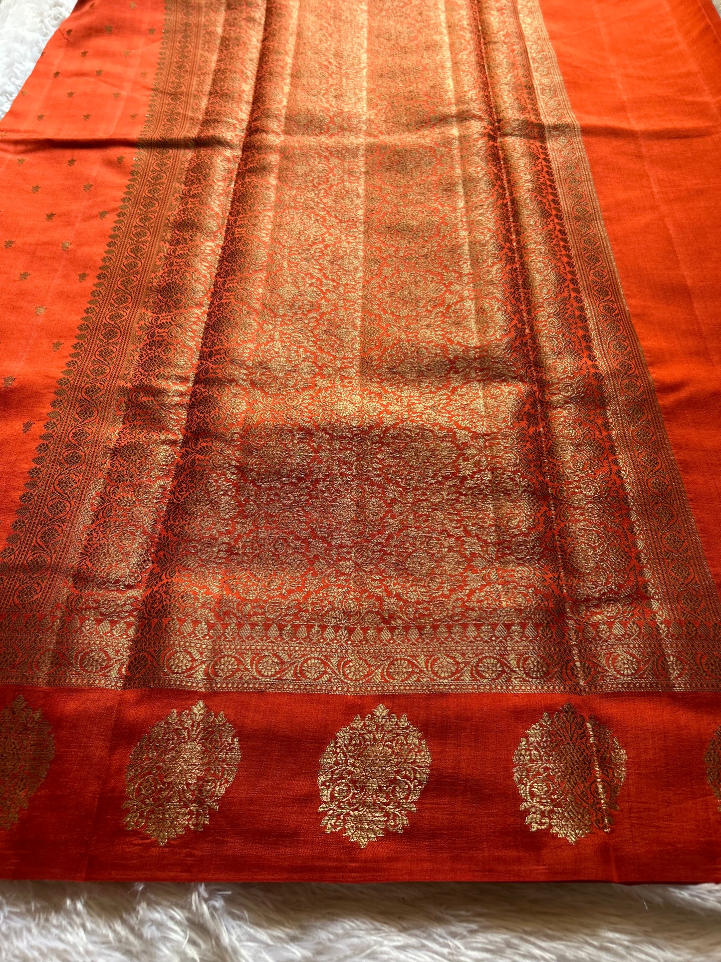 Banarasi Chiniya : Solid Orange