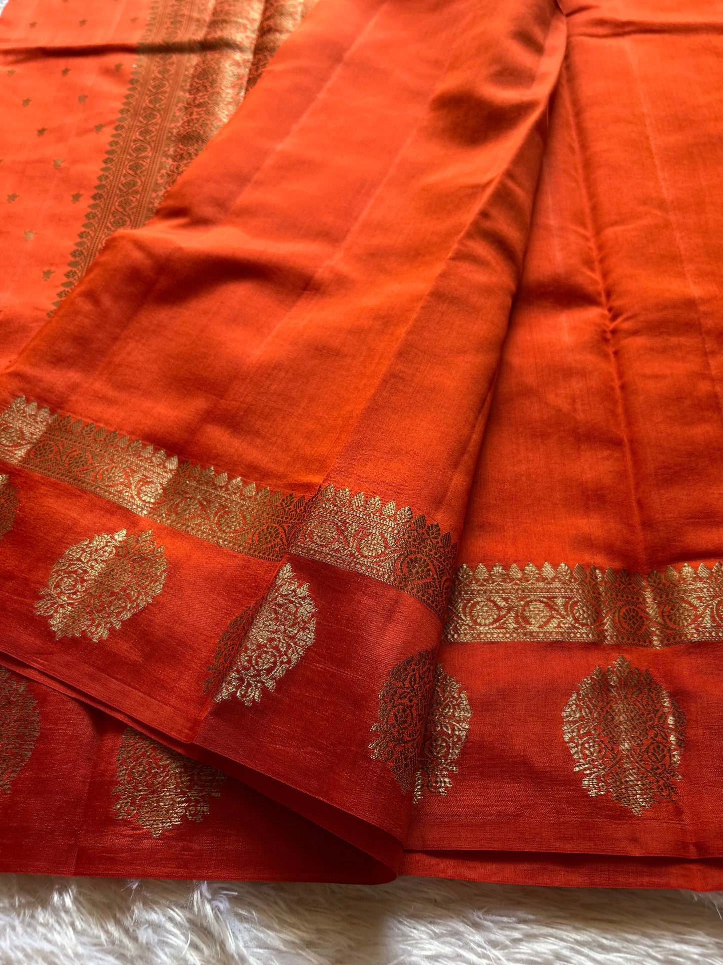 Banarasi Chiniya : Solid Orange