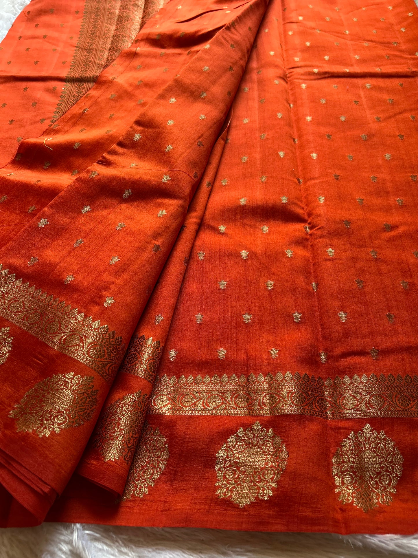 Banarasi Chiniya : Solid Orange
