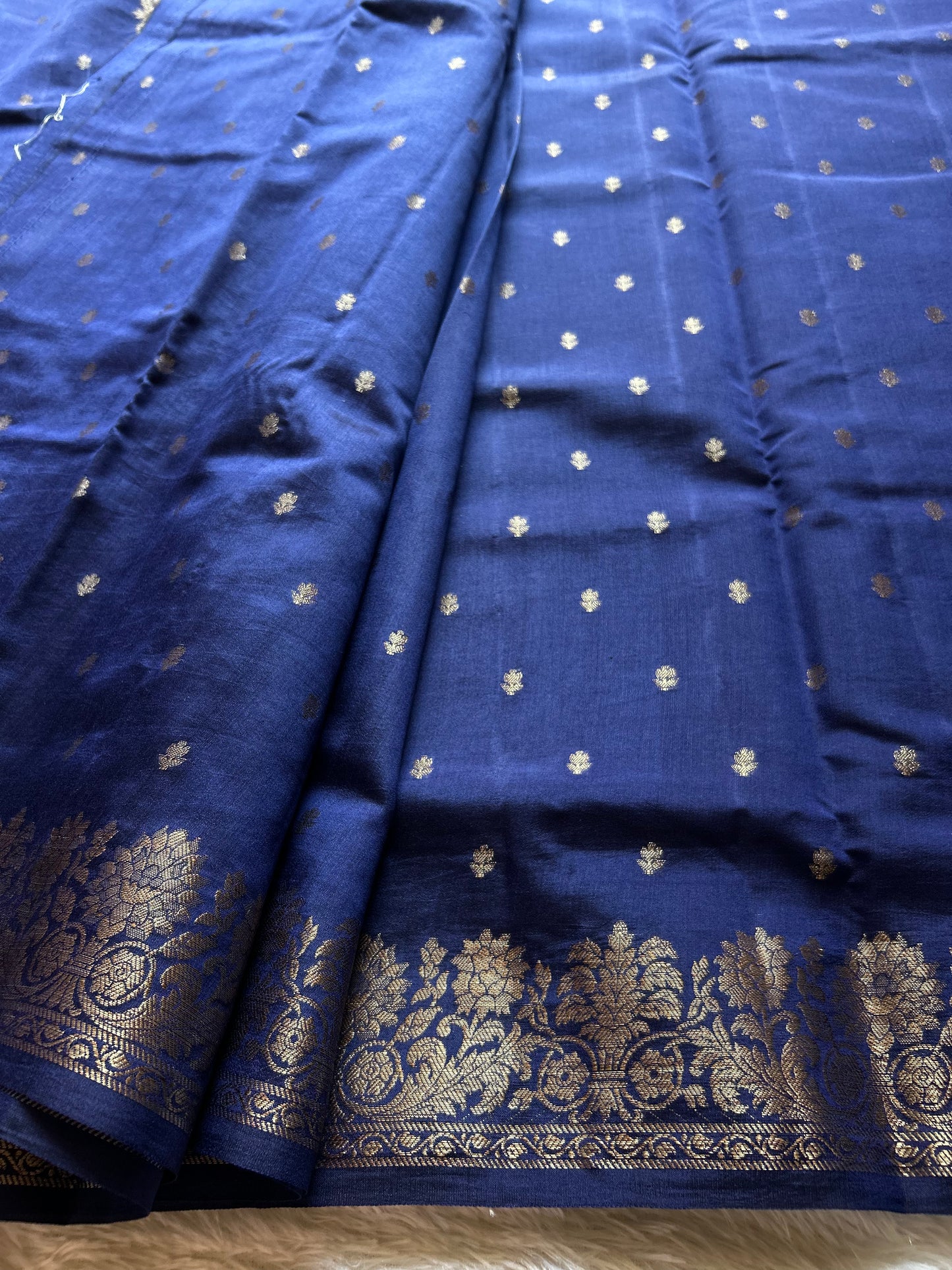 Banarasi Chiniya : Solid Dark blue