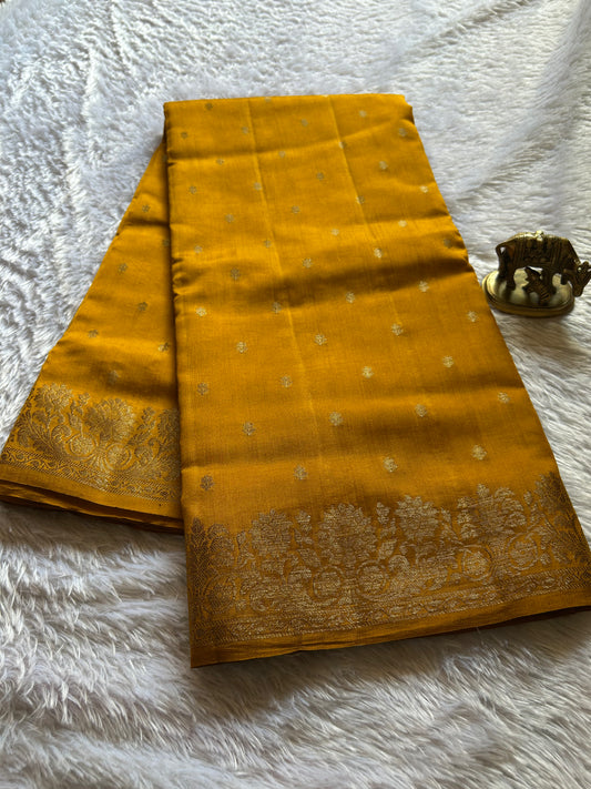 Banarasi Chiniya : Solid Golden yellow