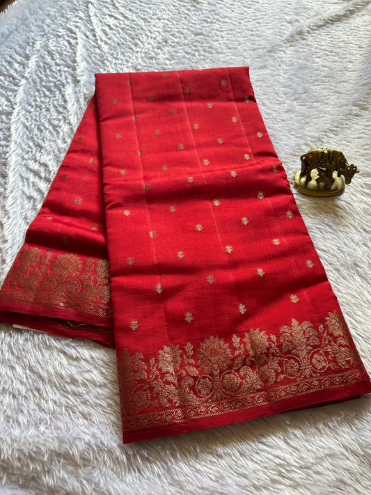 Banarasi Chiniya : Solid Red