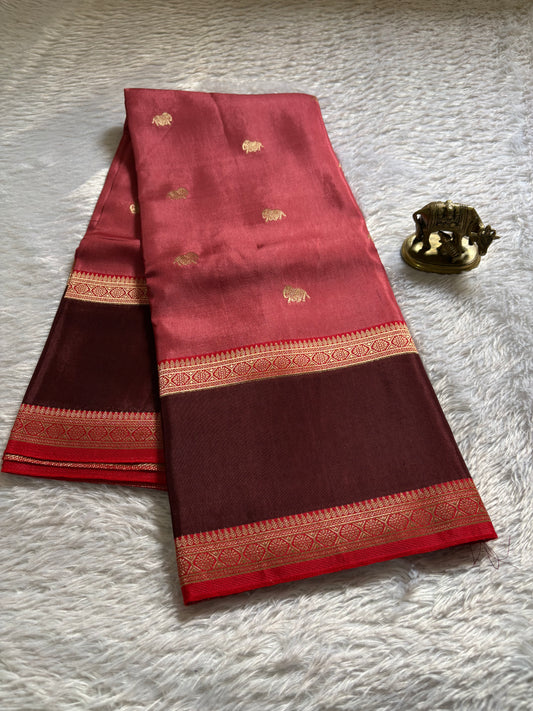 NAL207 (3D) : Dusty rose pink-chocolate brown-red