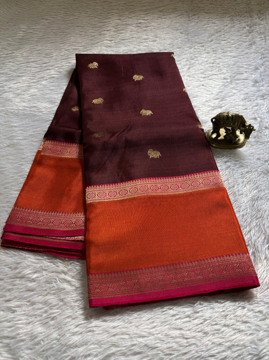 NAL207 (3D) : Chocolate brown-rust orange-pink