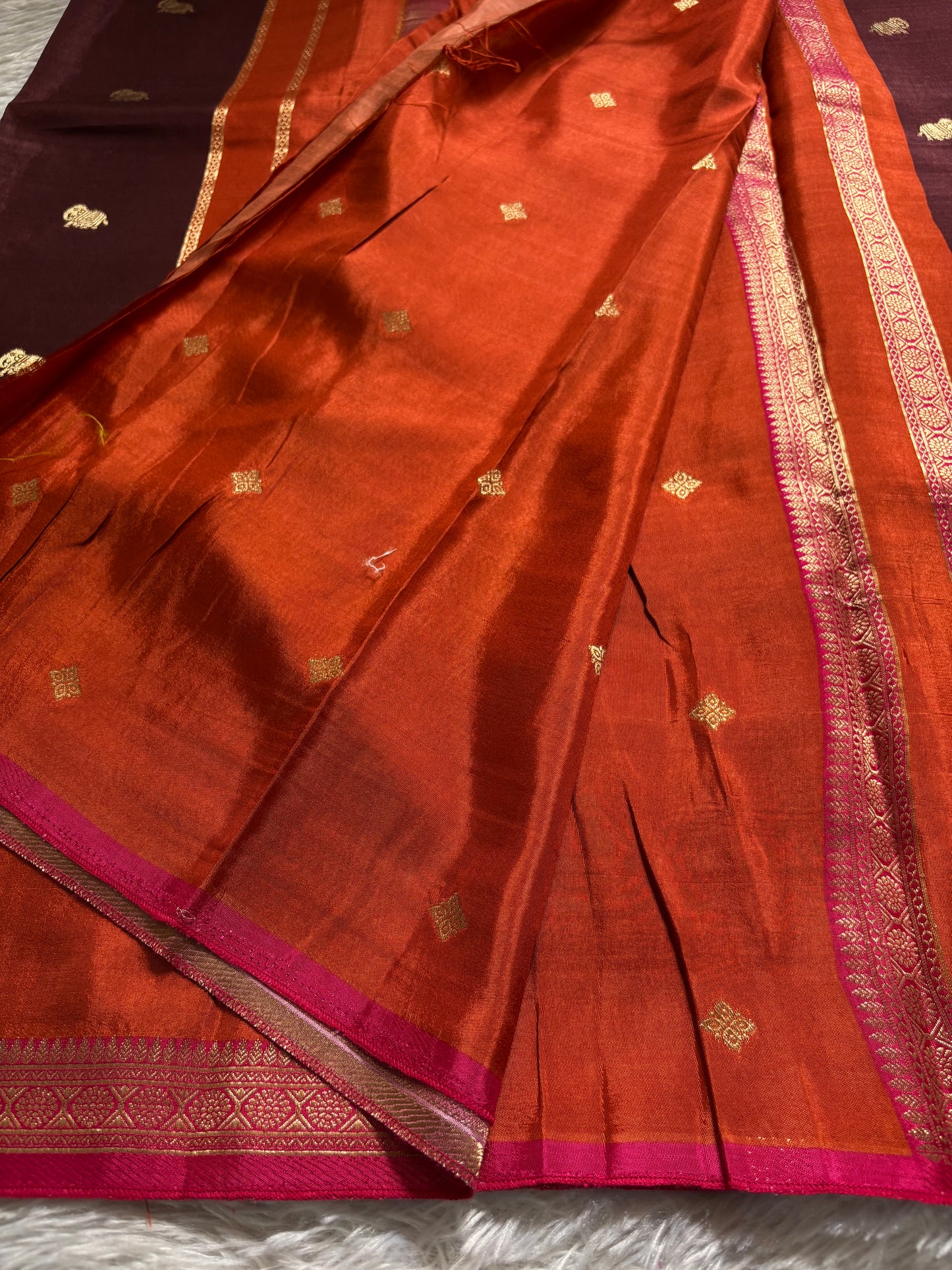 NAL207 (3D) : Chocolate brown-rust orange-pink