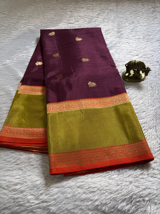 NAL207 (3D) : Wine-mehendi green-orange