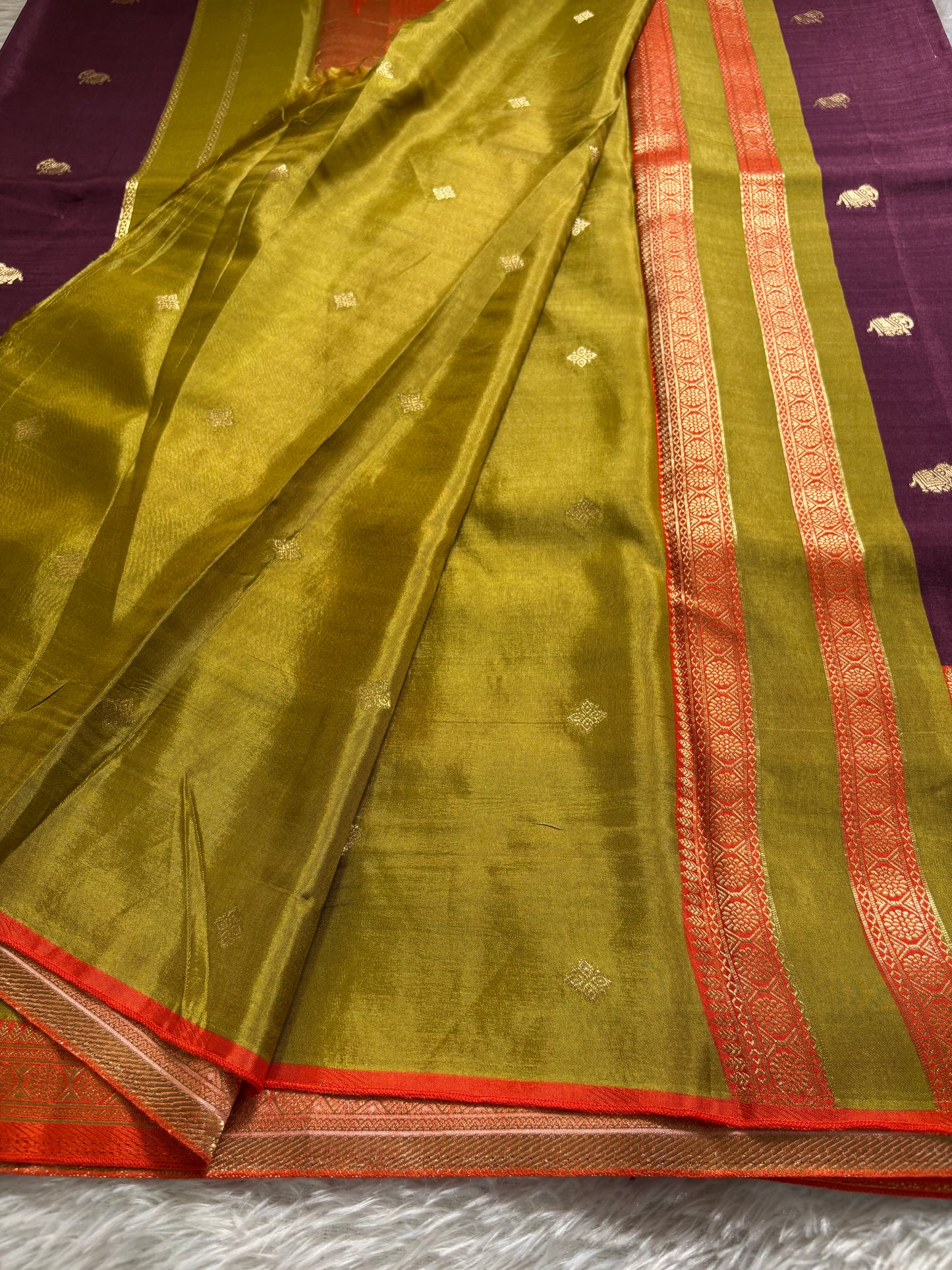 NAL207 (3D) : Wine-mehendi green-orange