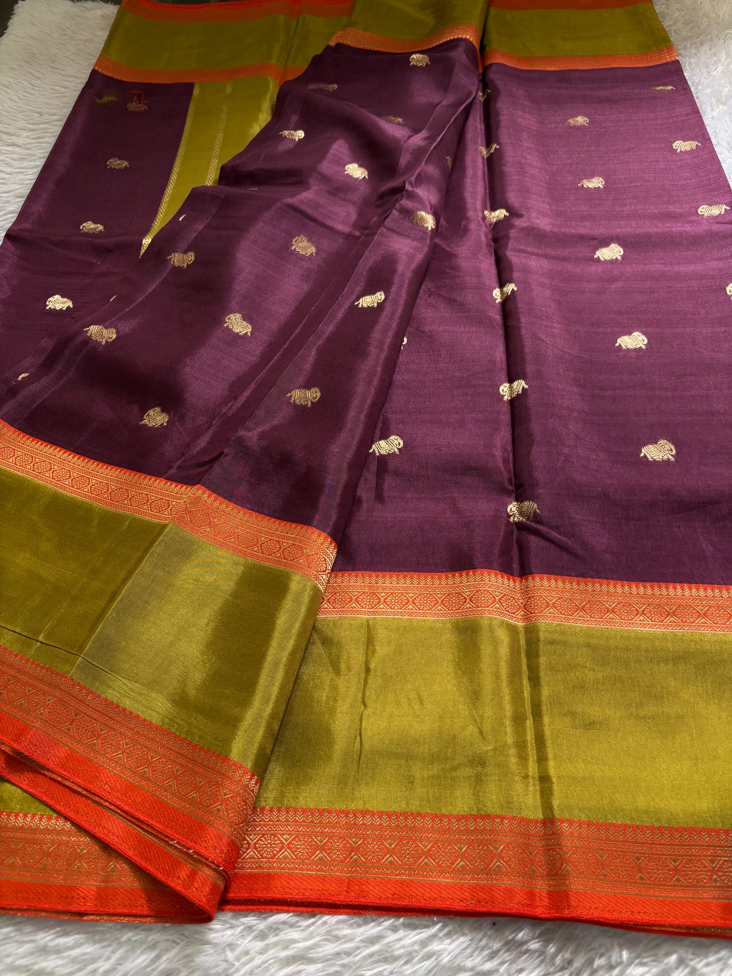 NAL207 (3D) : Wine-mehendi green-orange