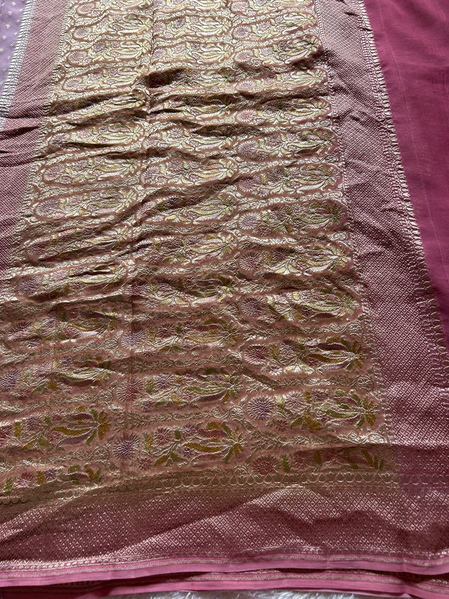 Pure Chiffon Georgette (2D) : Light lavender-blush pink
