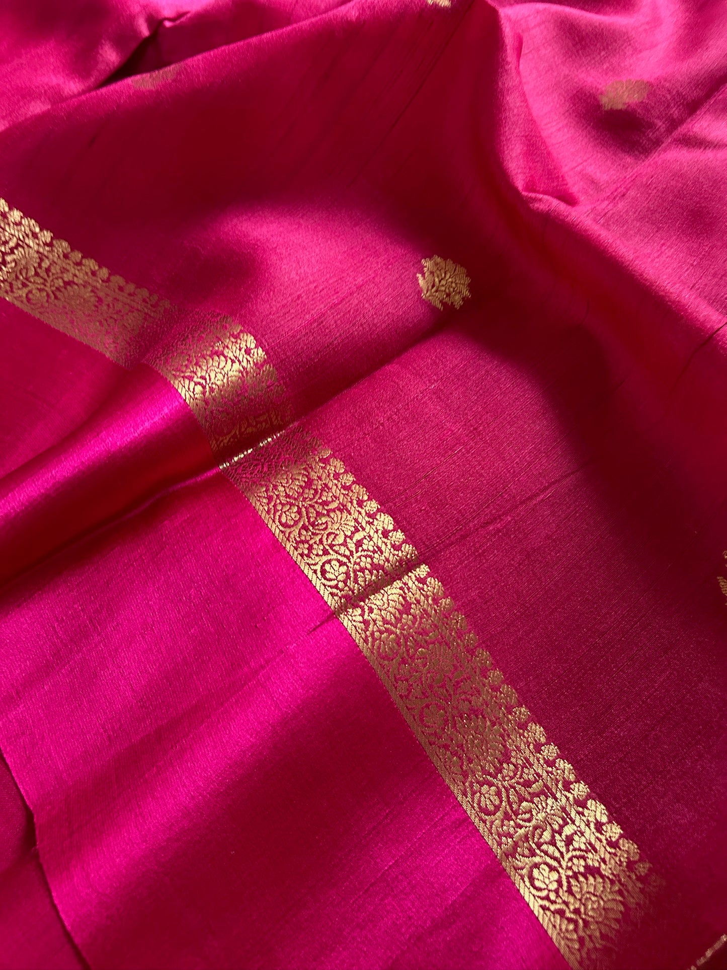 Pure Raw Tussar Georgette : Solid pink