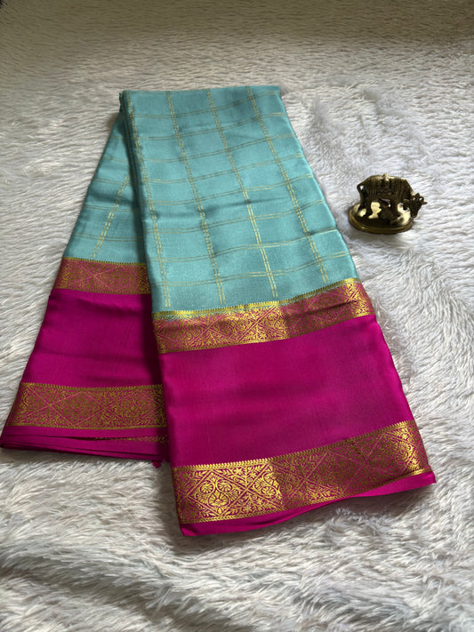 Vasudha (2D) : Sky blue-rani pink