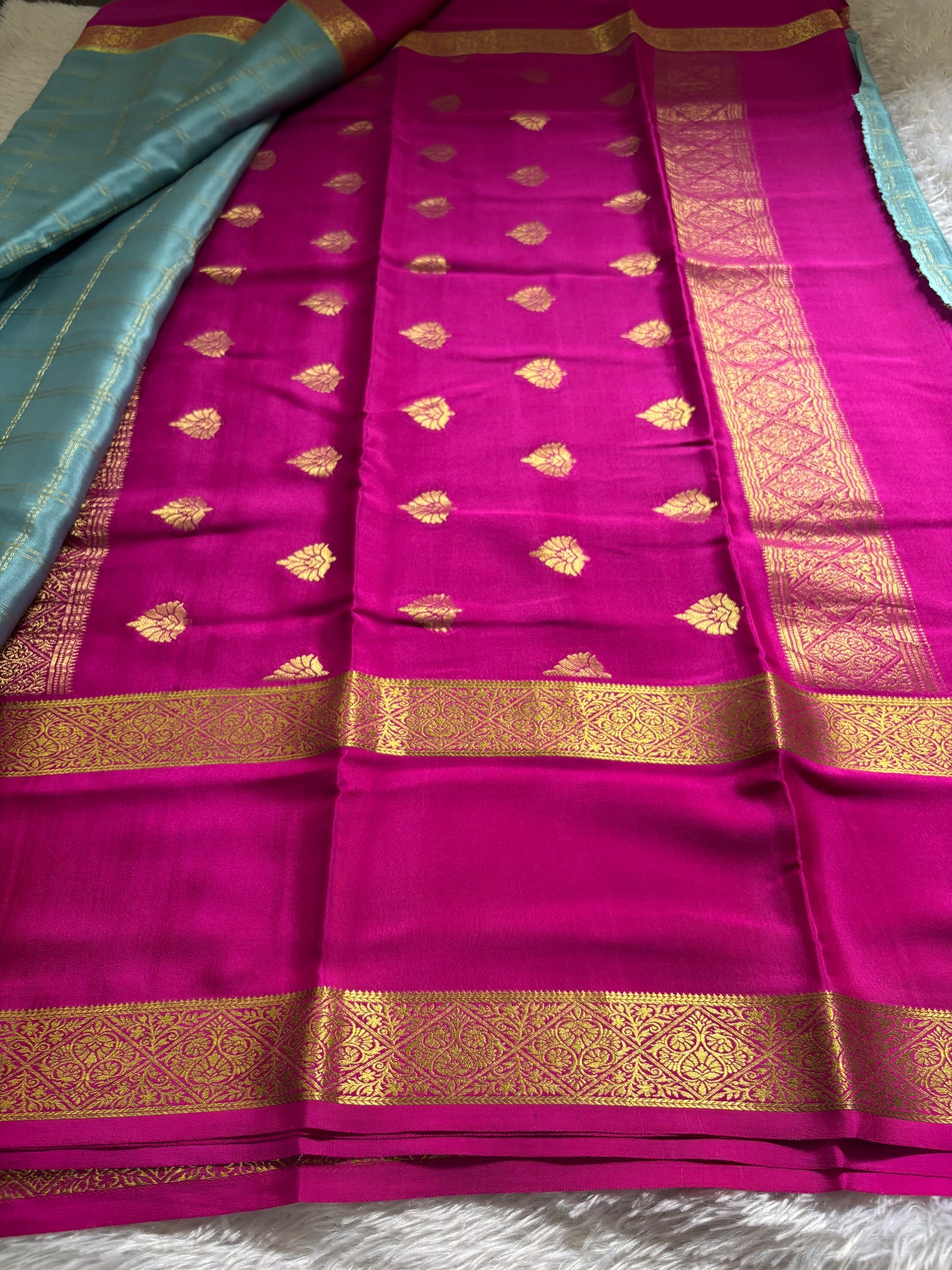Vasudha (2D) : Sky blue-rani pink