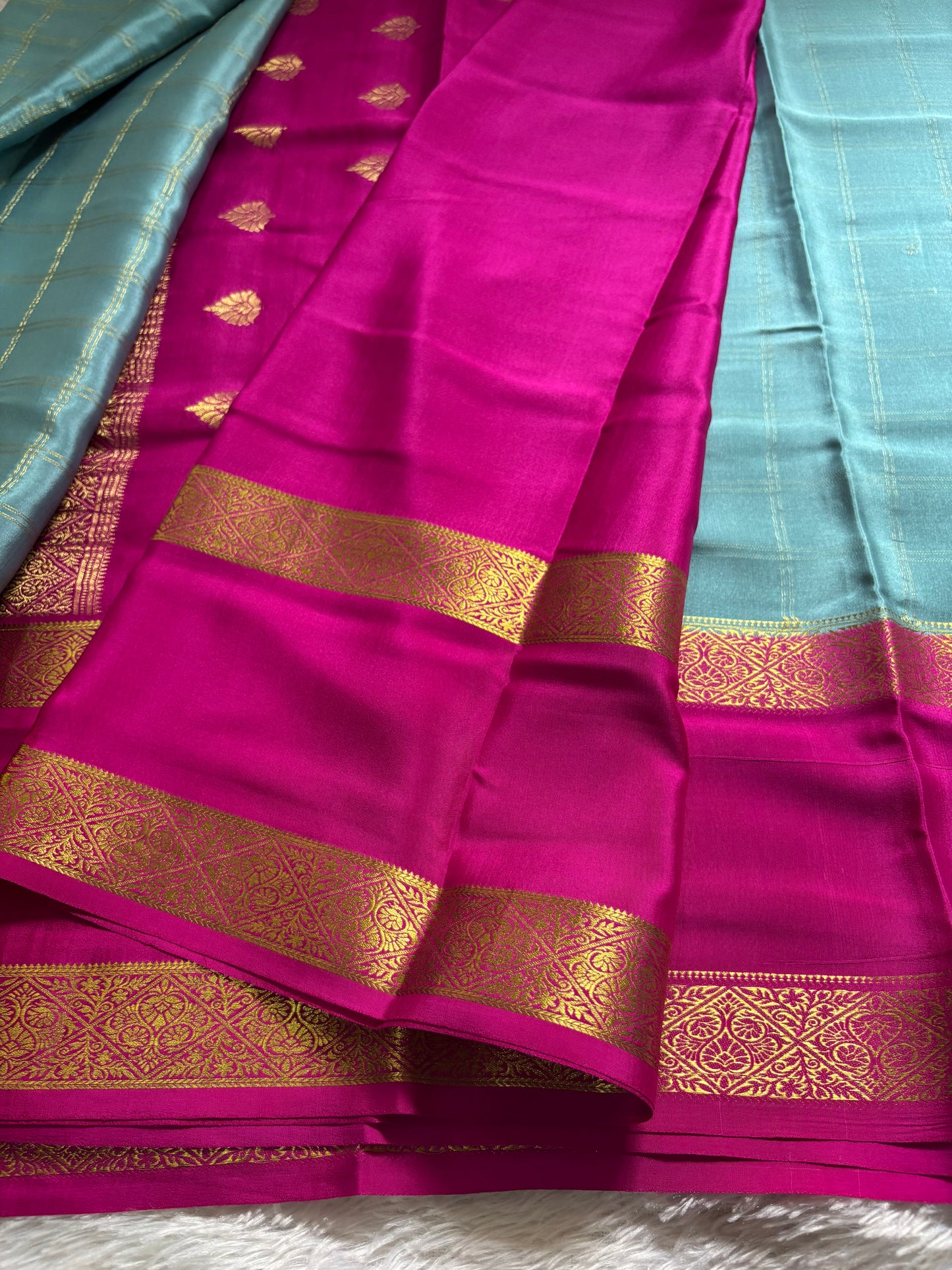 Vasudha (2D) : Sky blue-rani pink