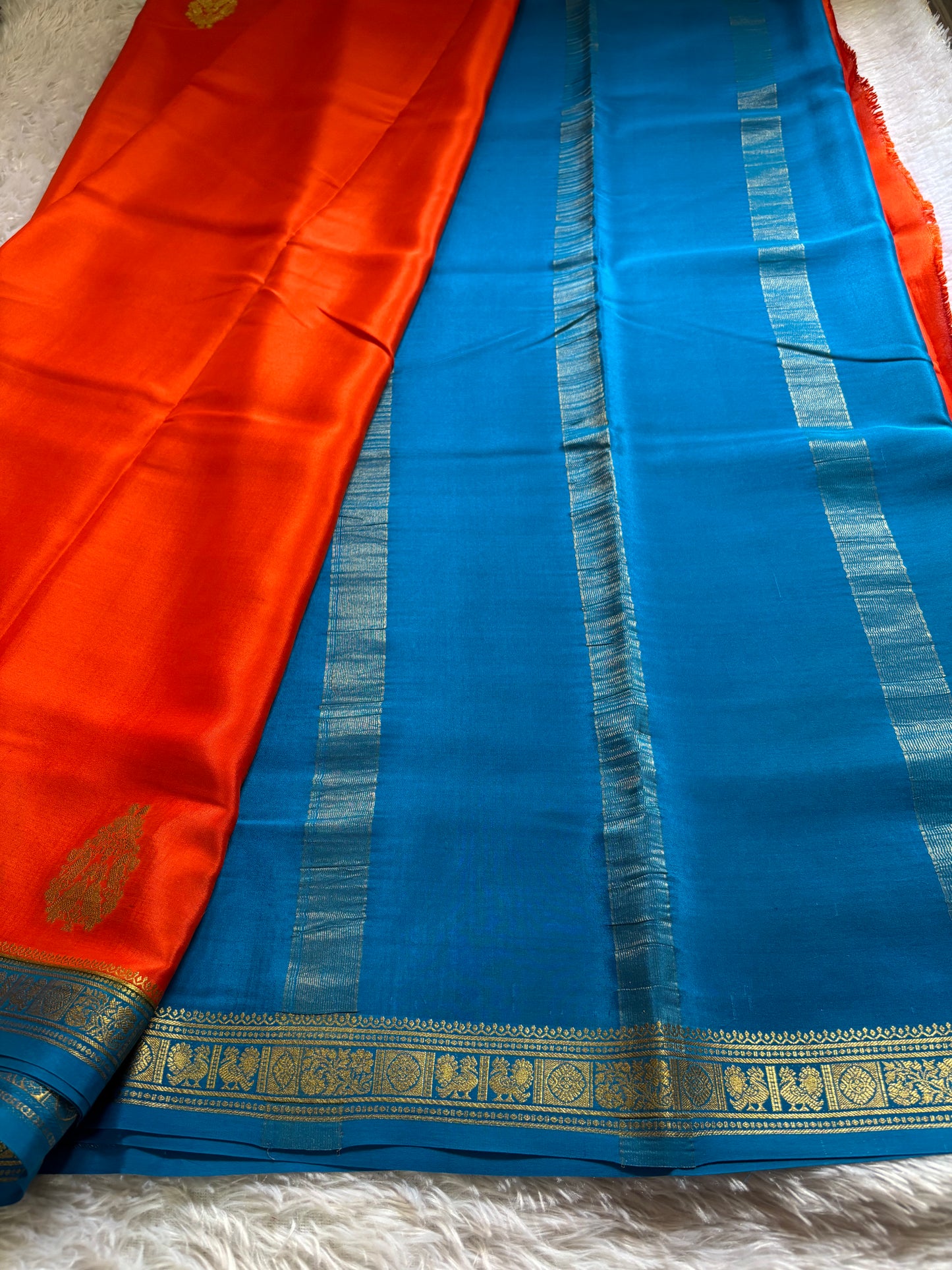Pragathi (2D) : Dark orange-dark ananda blue