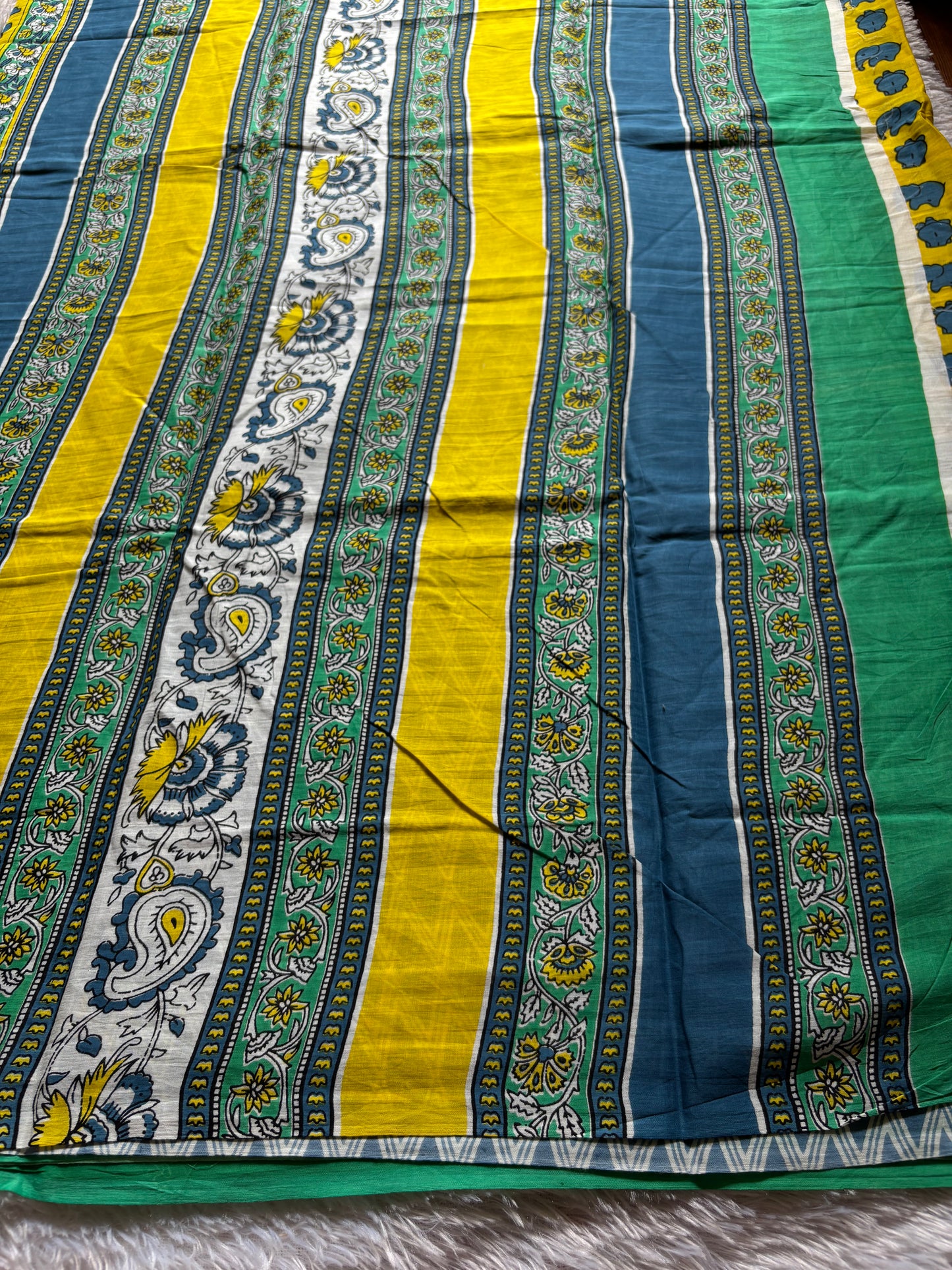 Mulmul : Printed Golden yellow