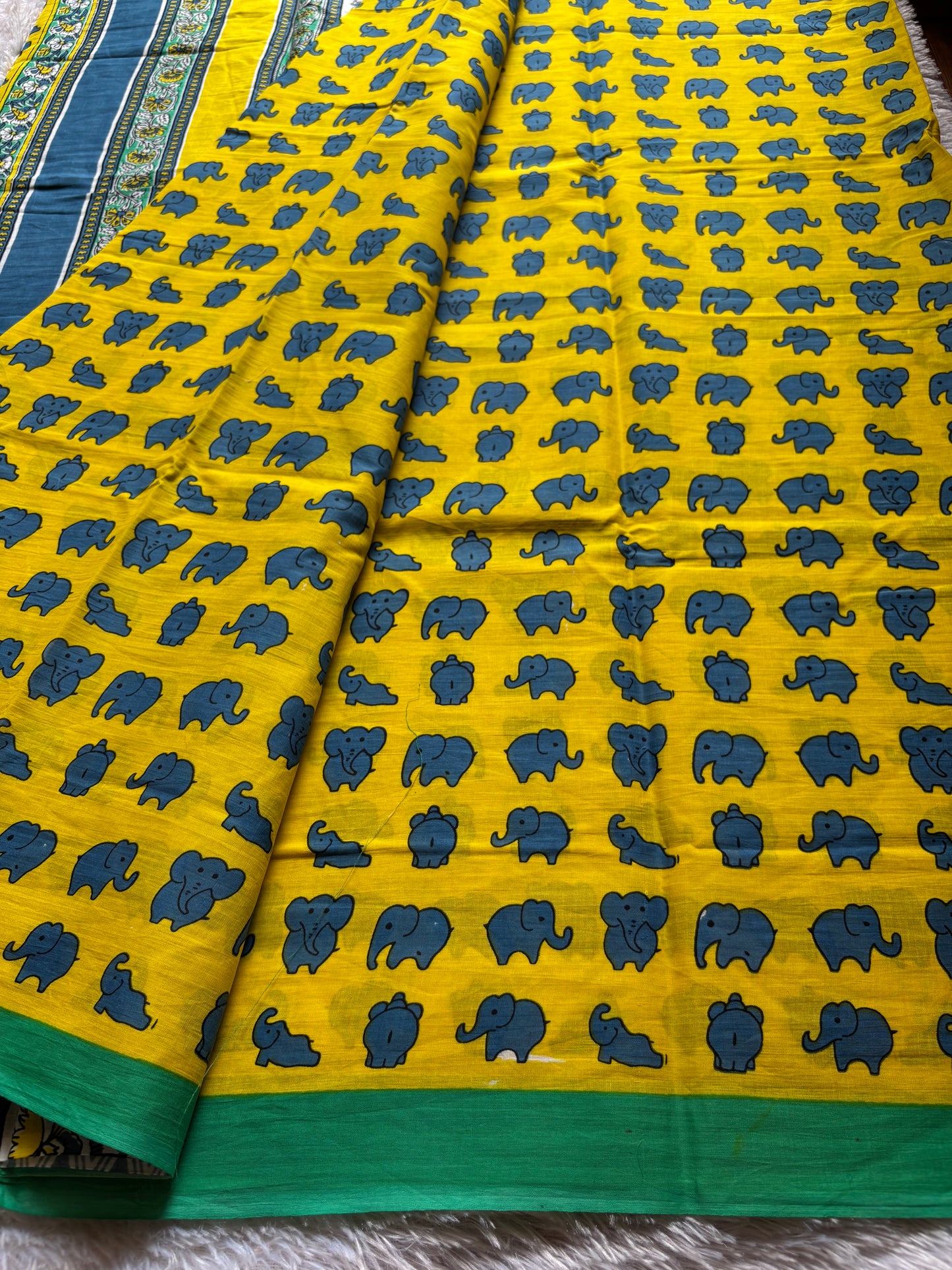 Mulmul : Printed Golden yellow