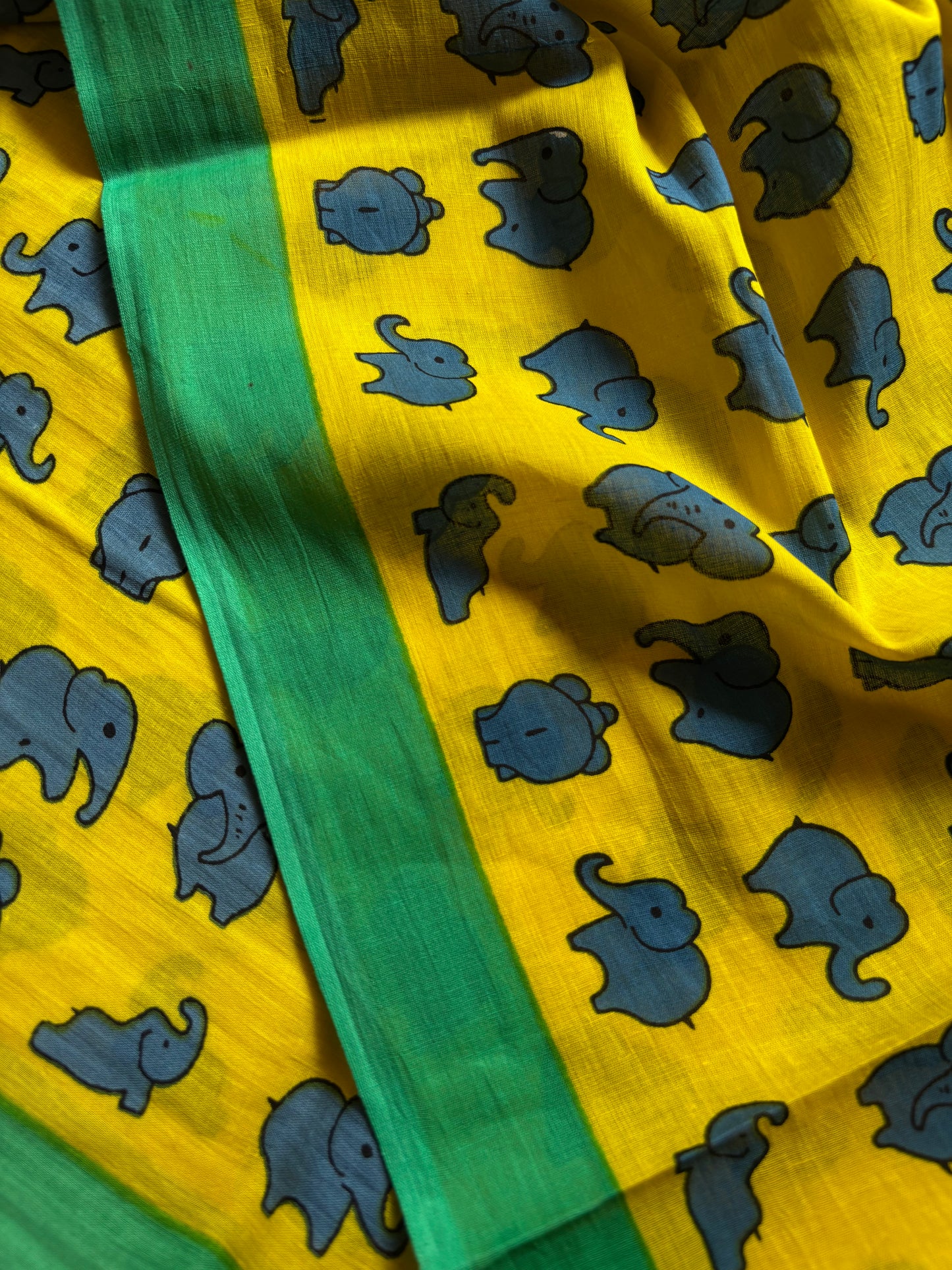 Mulmul : Printed Golden yellow