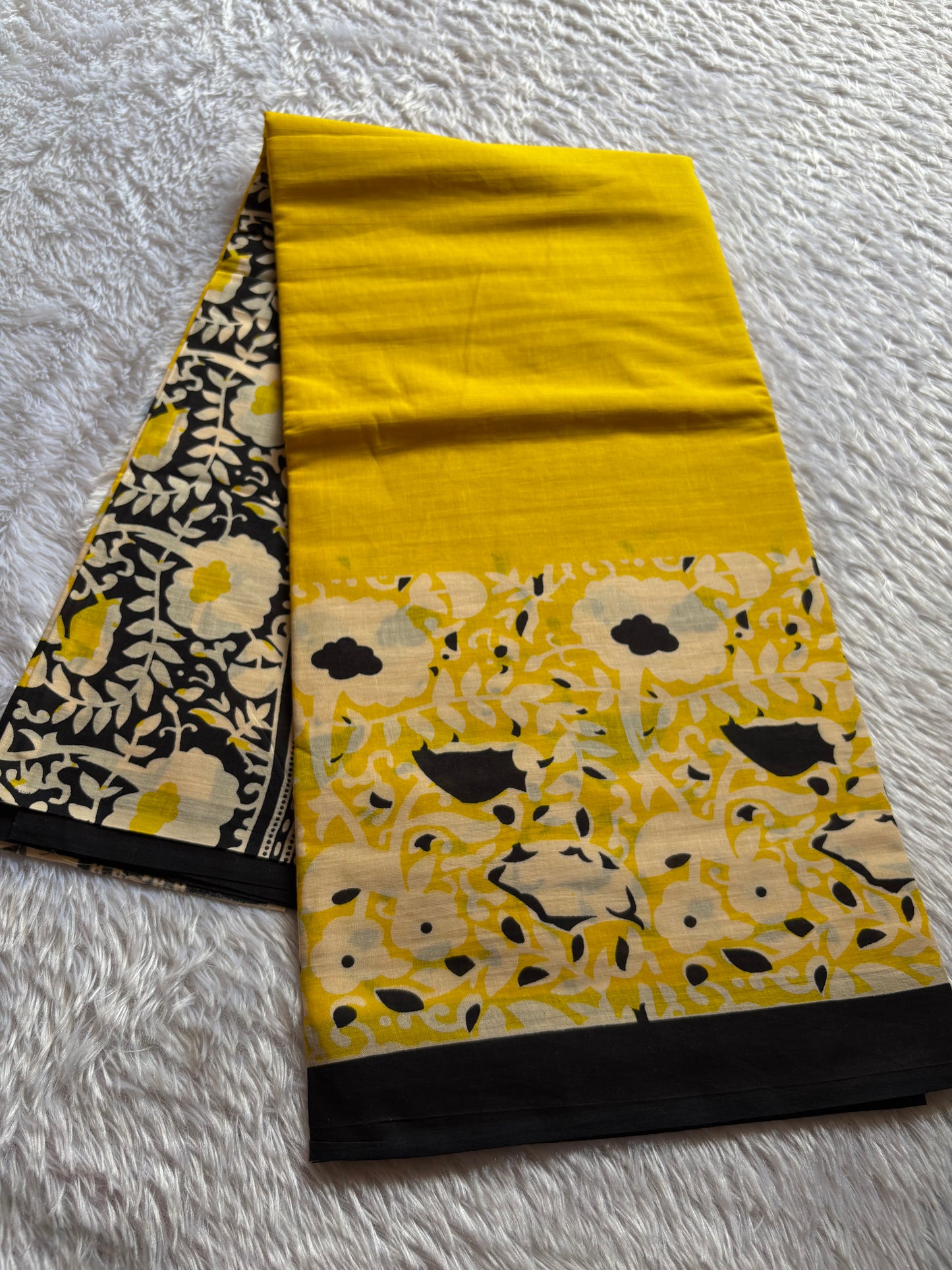 Mulmul : Printed Golden yellow Floral