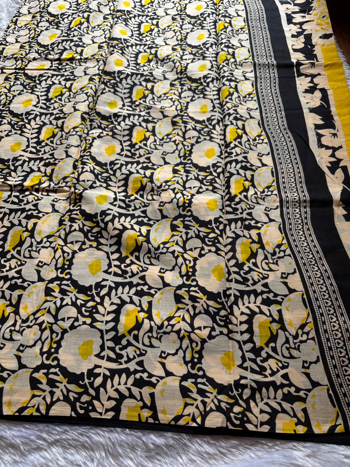 Mulmul : Printed Golden yellow Floral