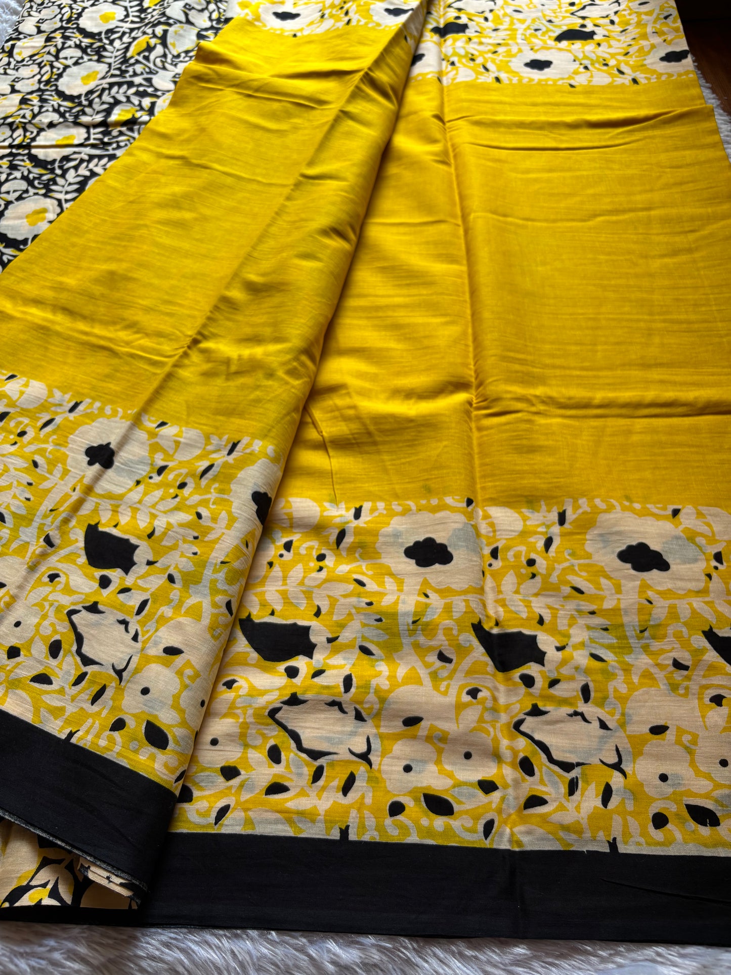 Mulmul : Printed Golden yellow Floral