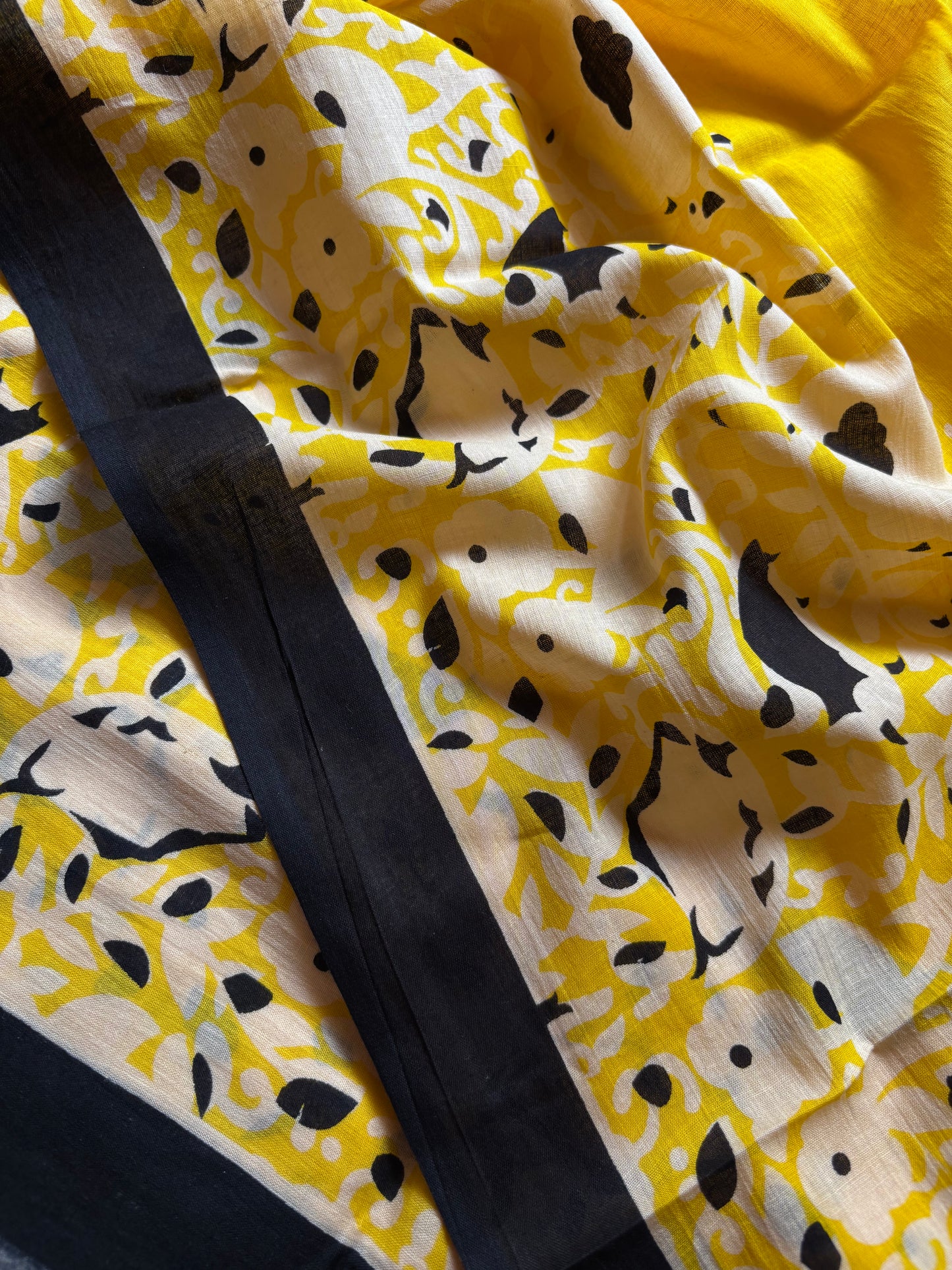 Mulmul : Printed Golden yellow Floral