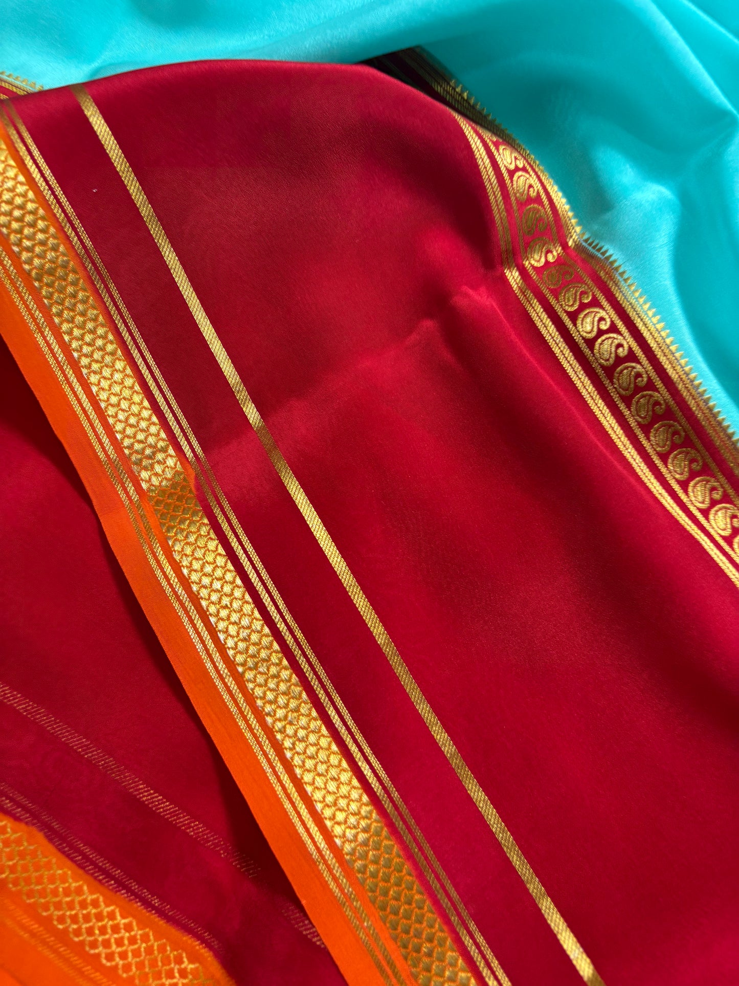Triguna (3D) : Sea blue-dark red-orange