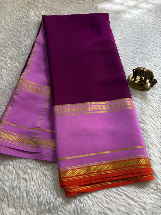 Triguna (3D) : Deep plum-lavender-orange