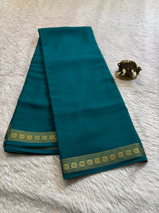 Chandrika : Solid Teal blue