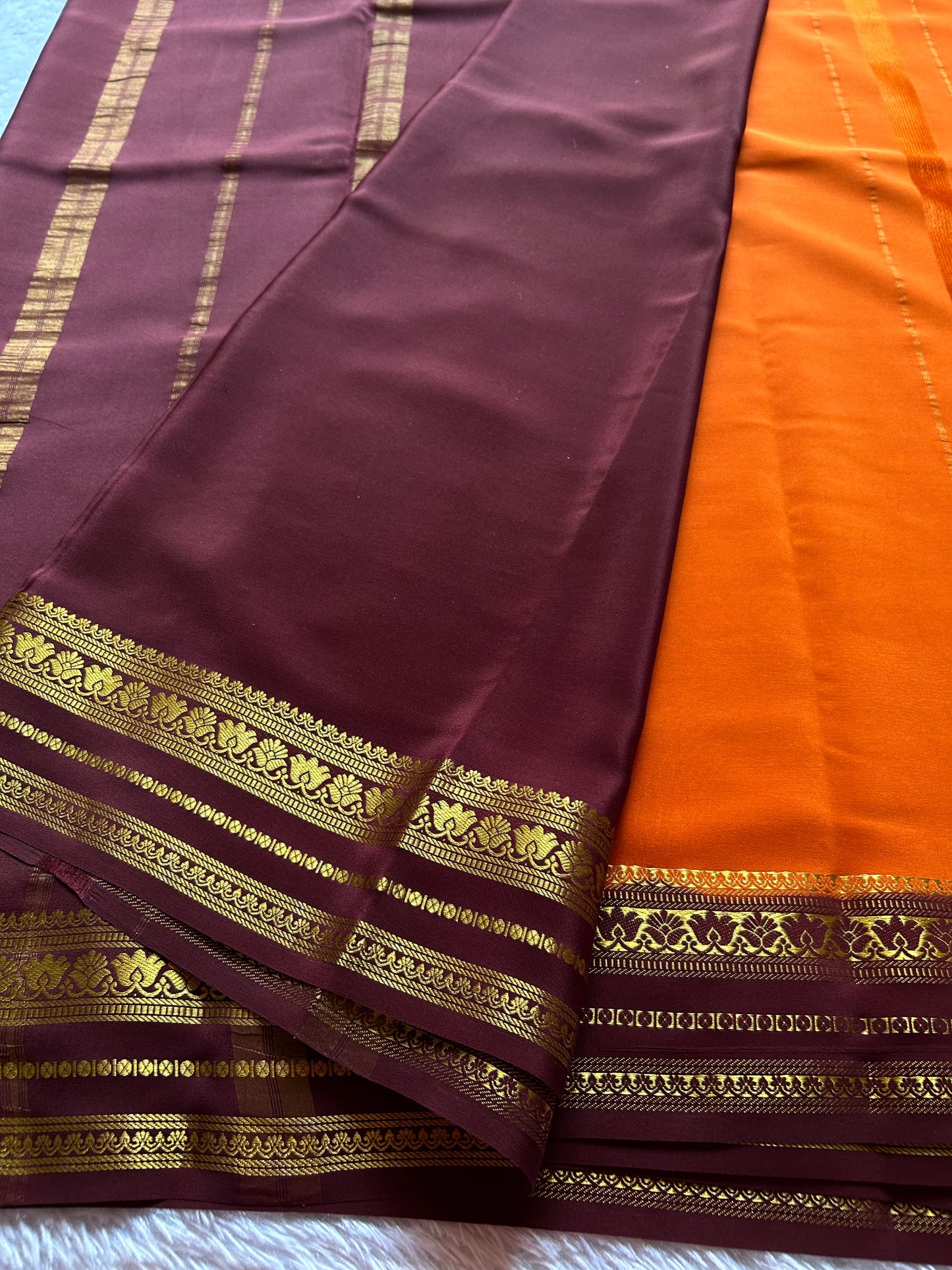 Padmaja (2D) : Rust orange-chocolate brown