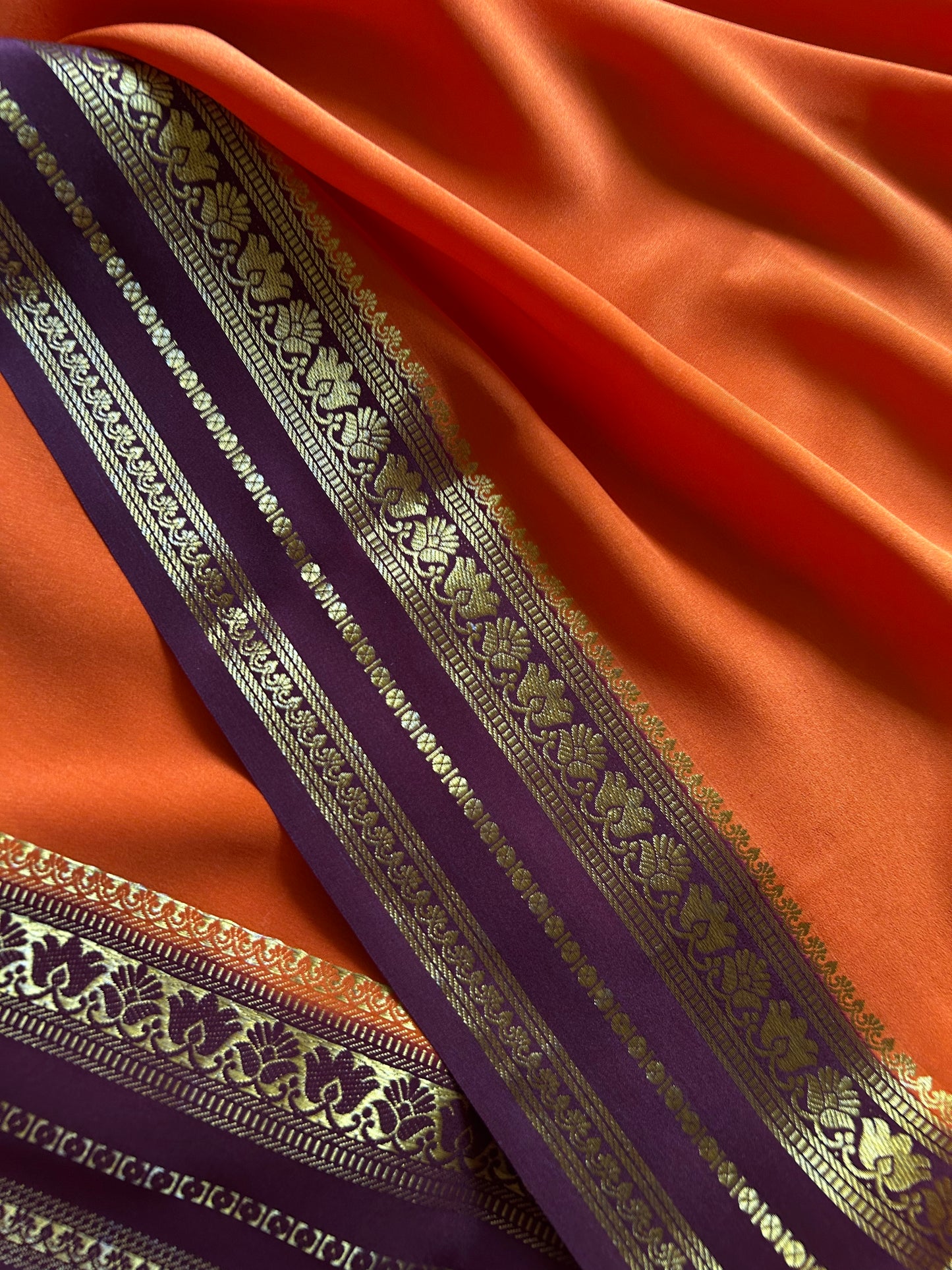 Padmaja (2D) : Rust orange-chocolate brown