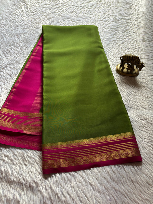 Bhoomi (2D) : Moss green-rani pink
