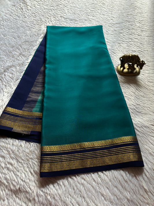 Bhoomi (2D) : Teal green-navy blue