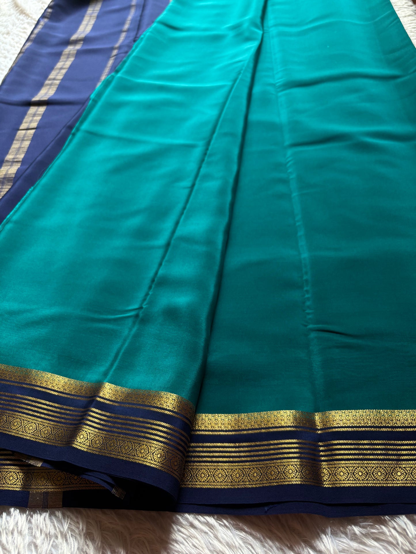 Bhoomi (2D) : Teal green-navy blue