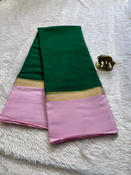 Nisarga (2D) : Dark green-baby pink