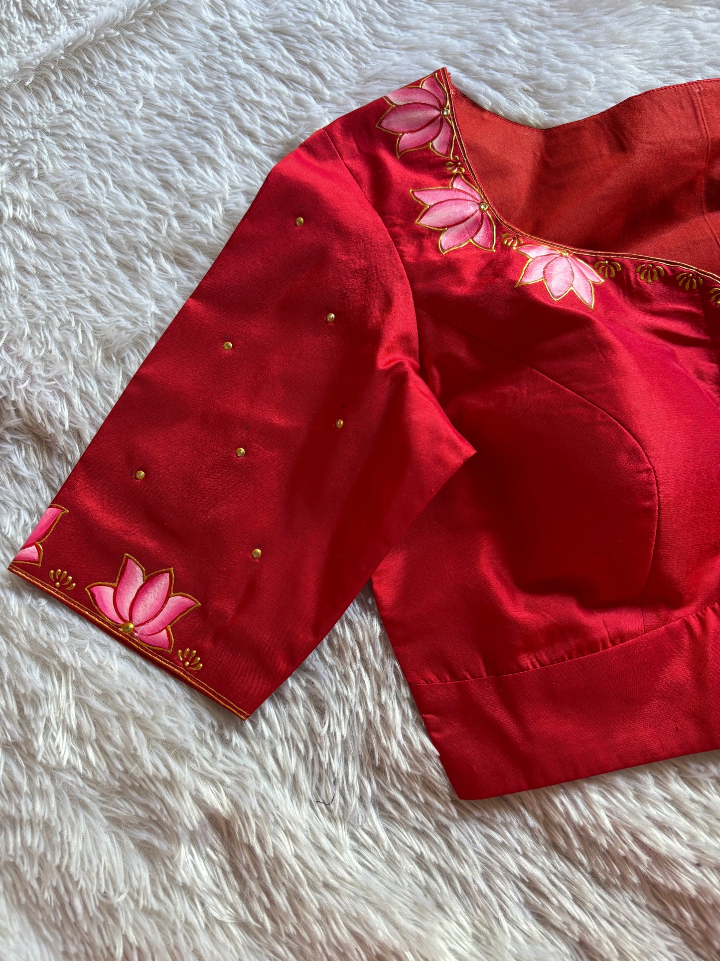 Red Hand Painted Blouse