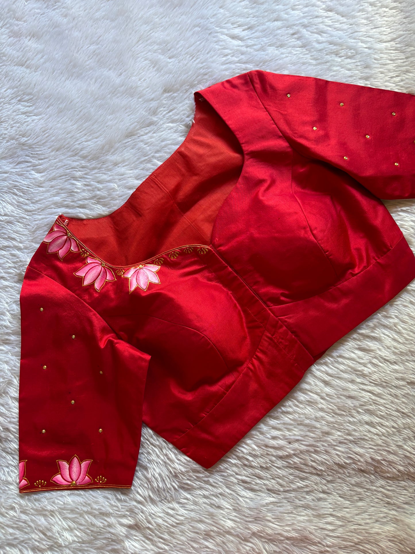 Red Hand Painted Blouse