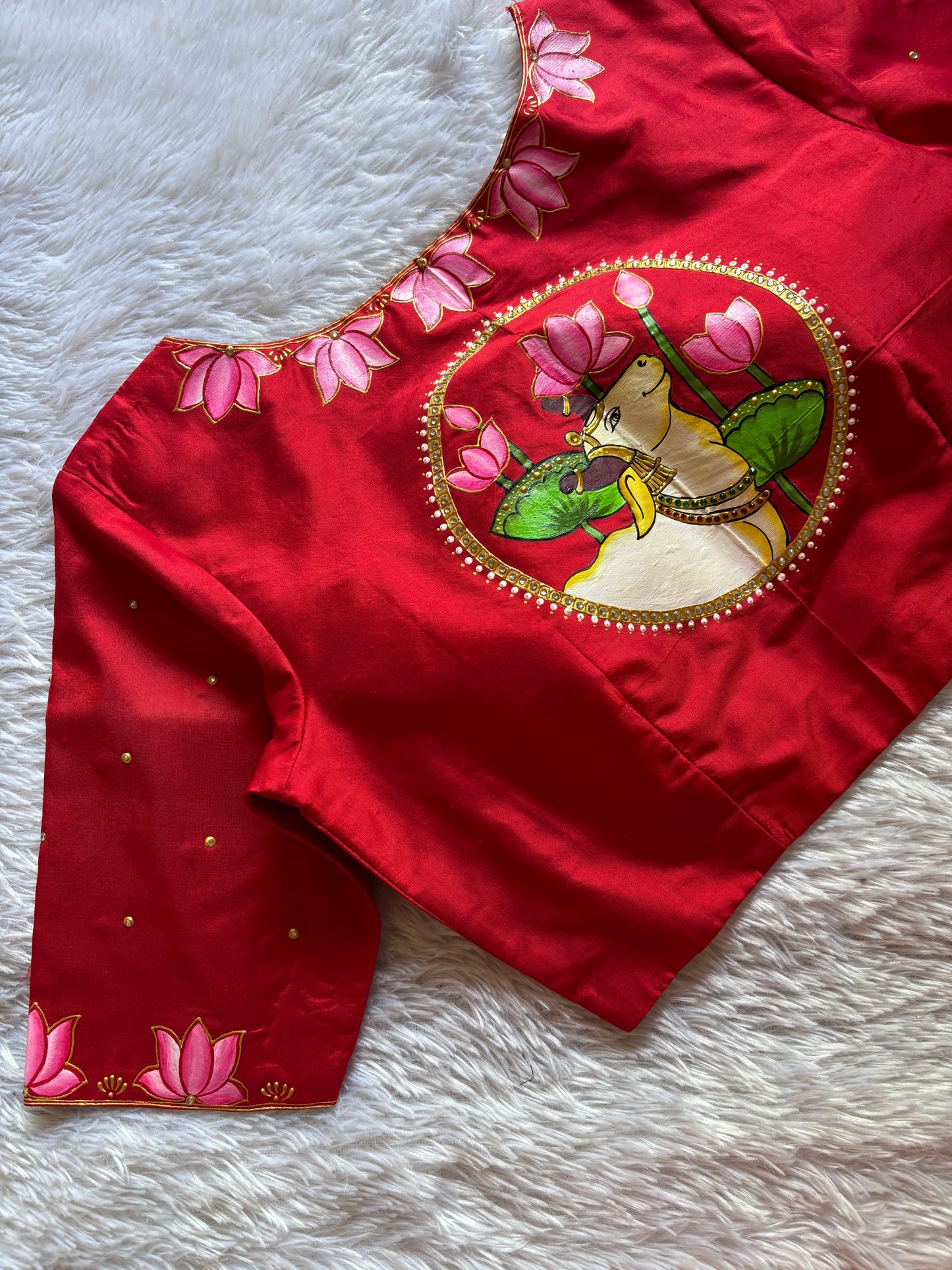 Red Hand Painted Blouse