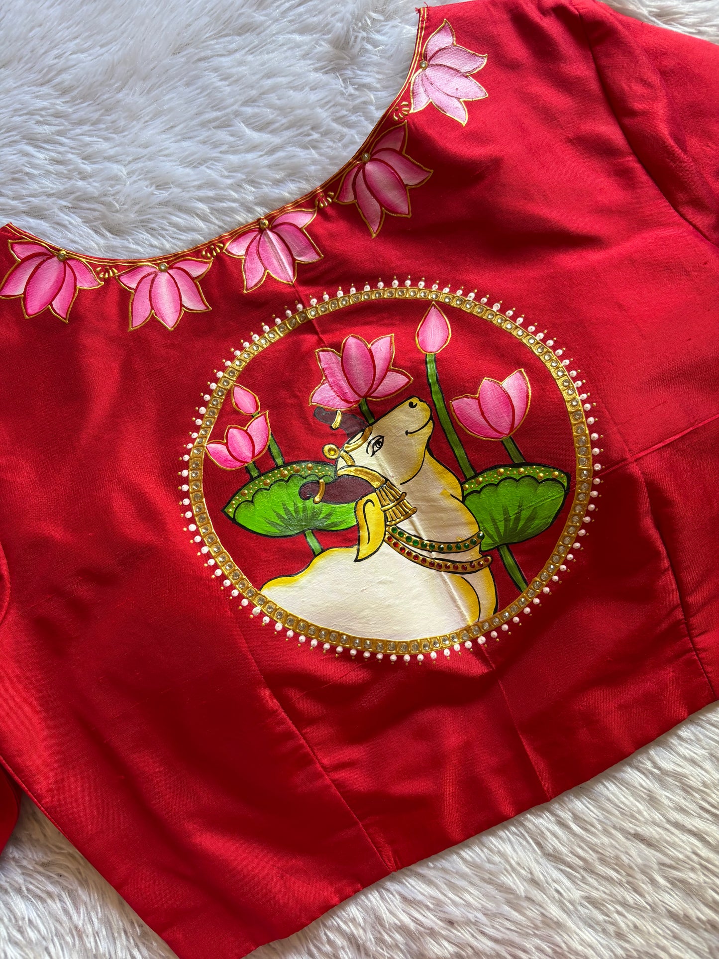 Red Hand Painted Blouse