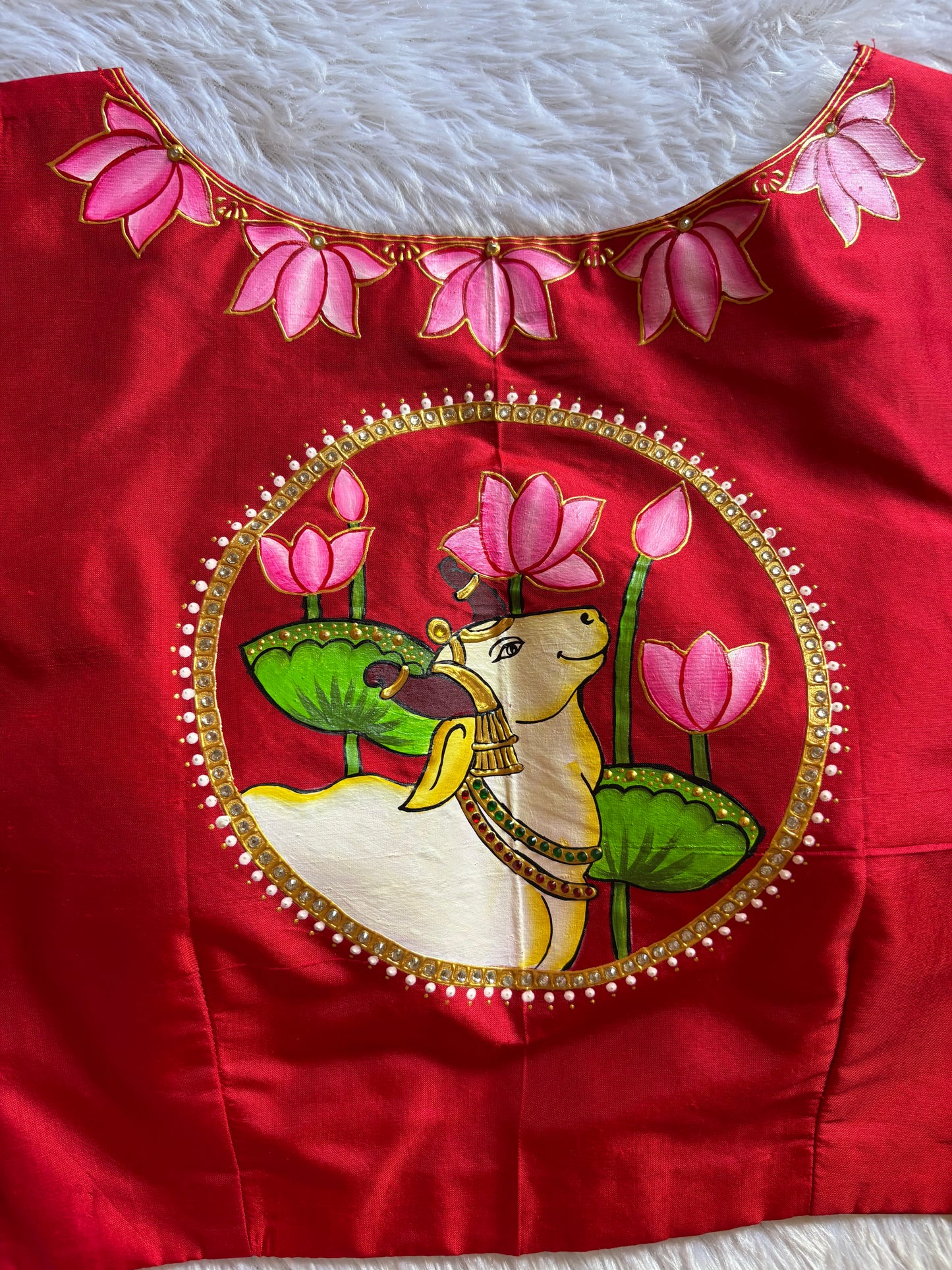 Red Hand Painted Blouse